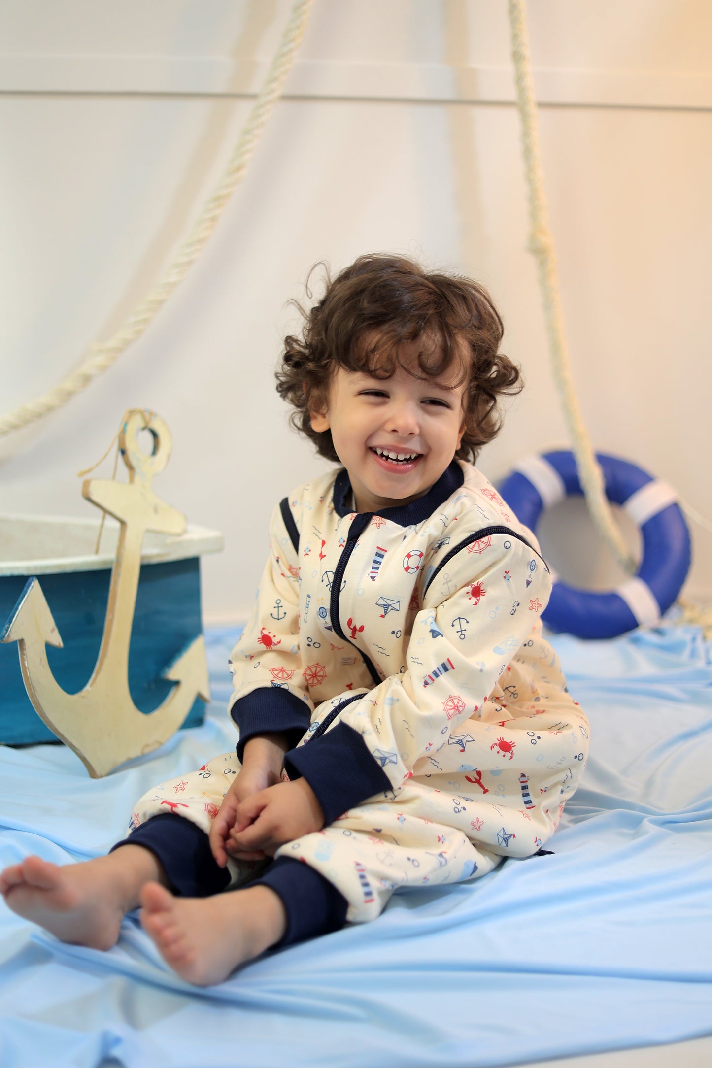 Nautical Dreams-Removable Sleeves Summer/Spring Walker Sleeping Bag