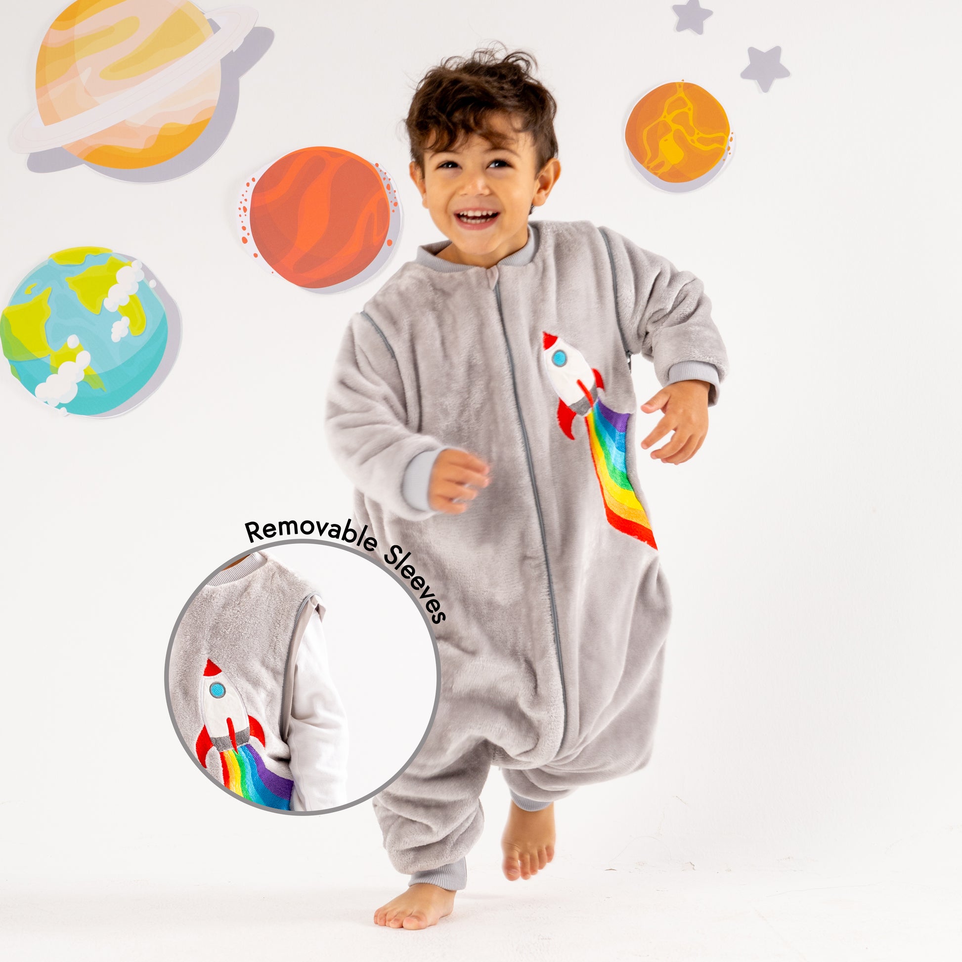 Rainbow Rocket- Removable Sleeves Polar Fleece Walker Sleeping Bag
