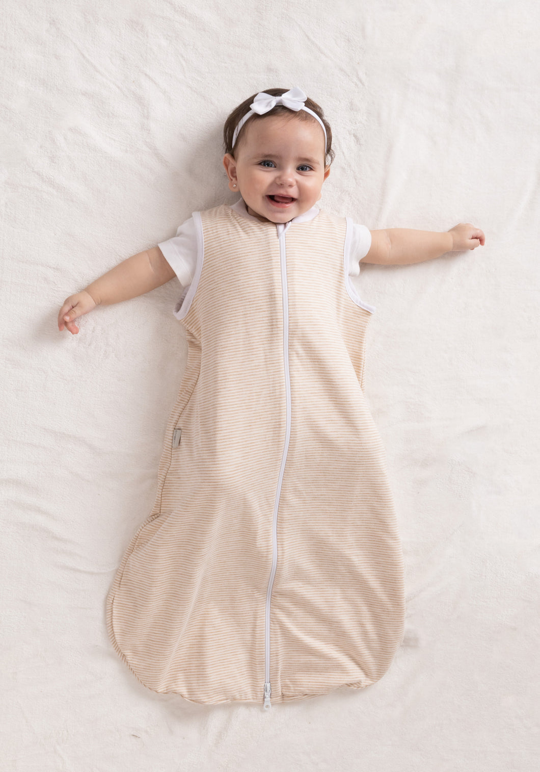 Extra-light [Beige] Striped Summer Basic Sleeping Bag