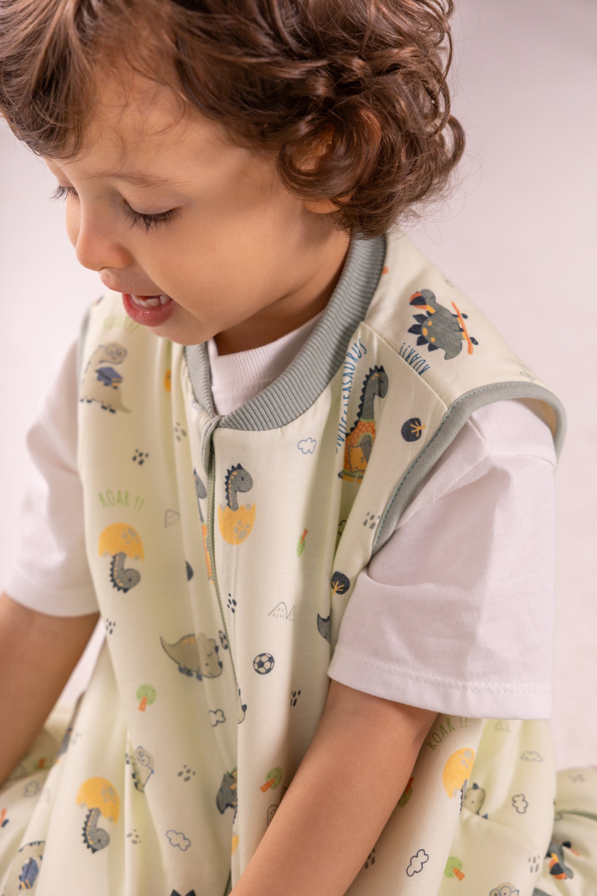 Dino Doodles- Sleeveless Summer/Spring Walker Sleeping Bag