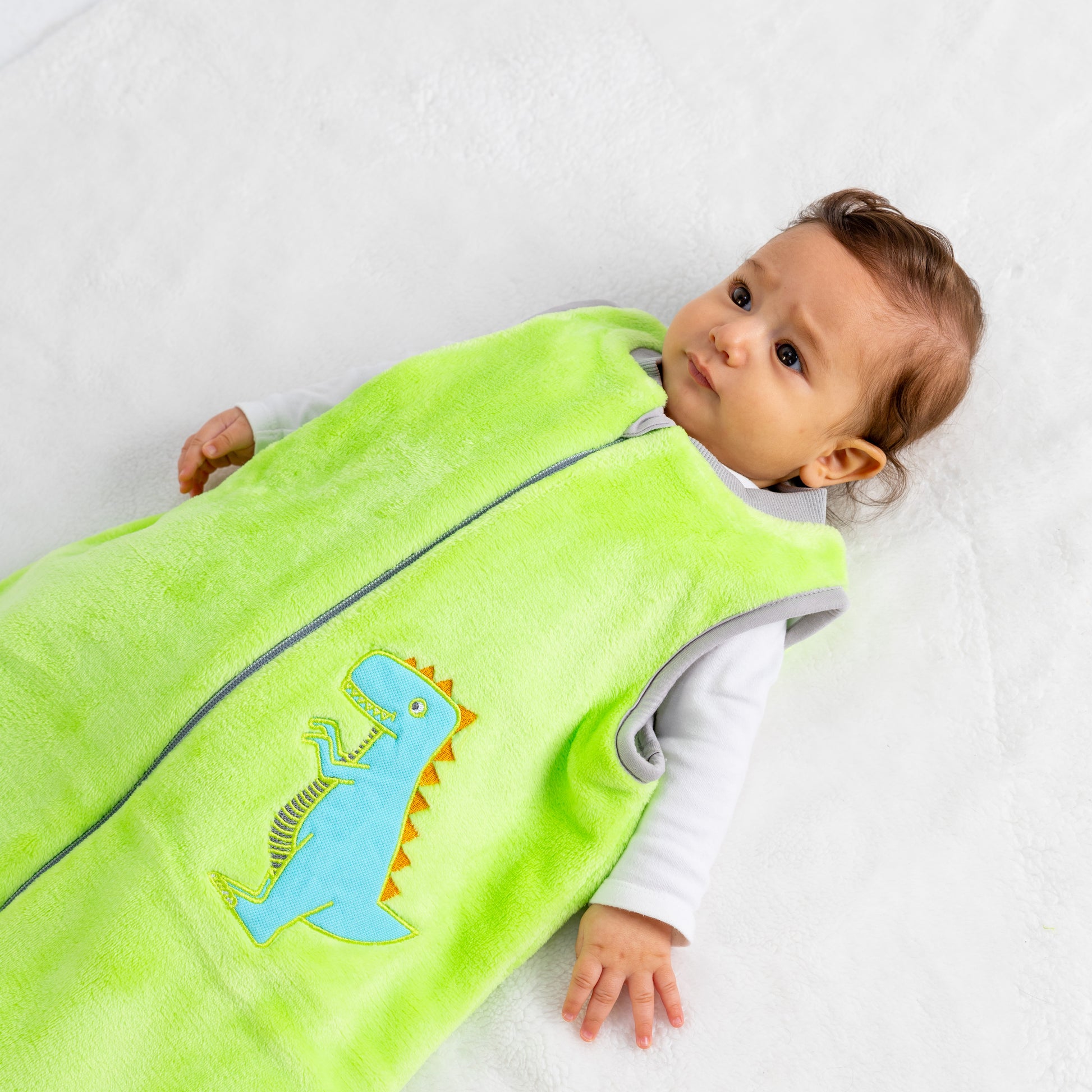 Green Dino- Sleeveless Polar Fleece Basic Sleeping Bag
