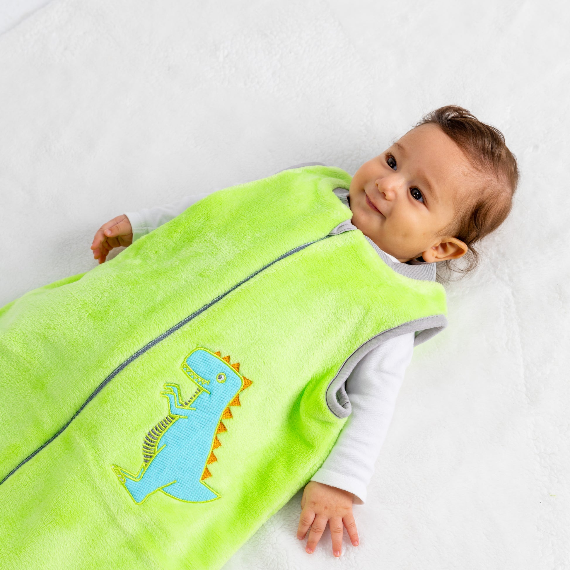 Green Dino- Sleeveless Polar Fleece Basic Sleeping Bag