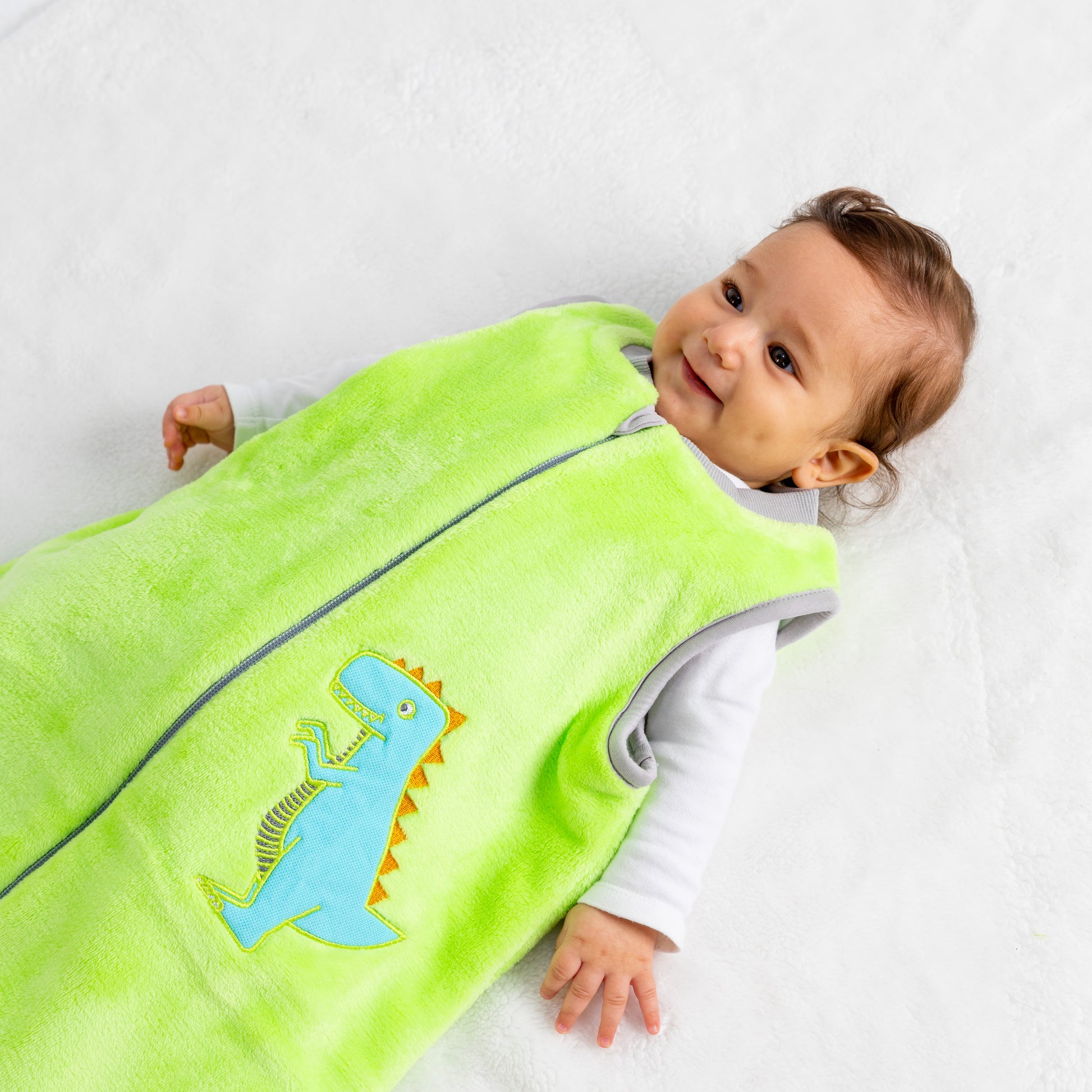 Green Dino- Sleeveless Polar Fleece Basic Sleeping Bag