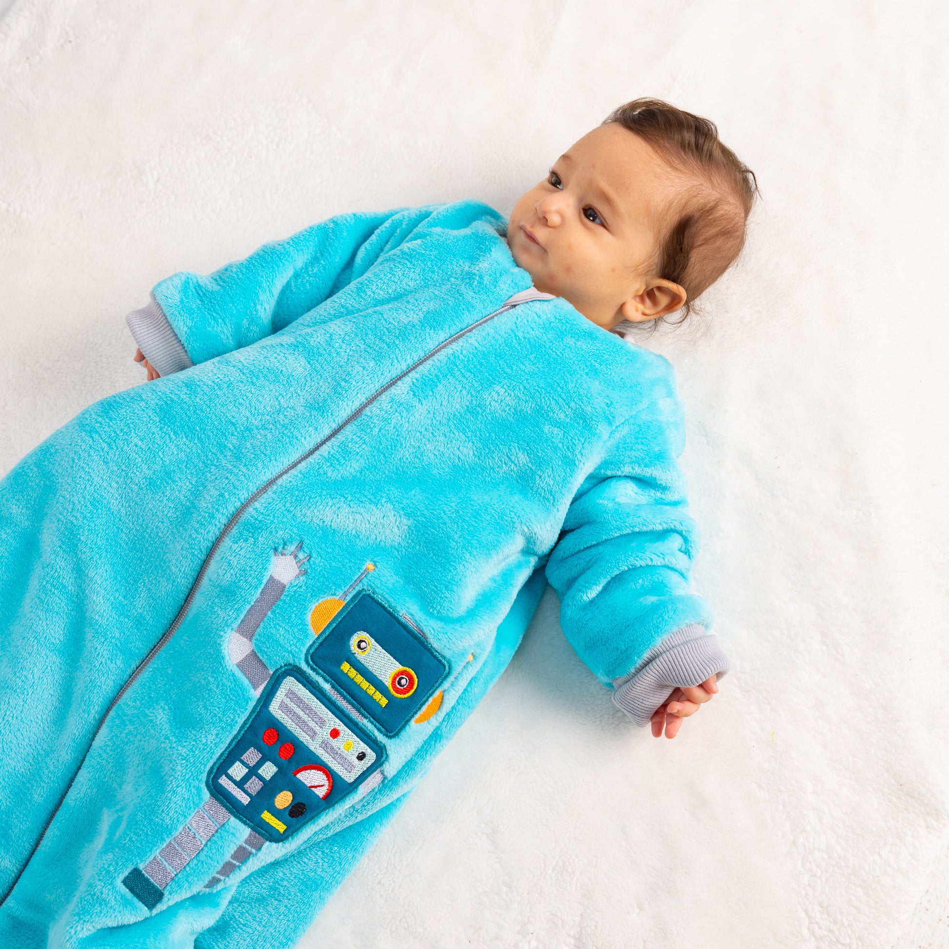 Blue Robot- Sleeved Polar Fleece Basic Sleeping Bag
