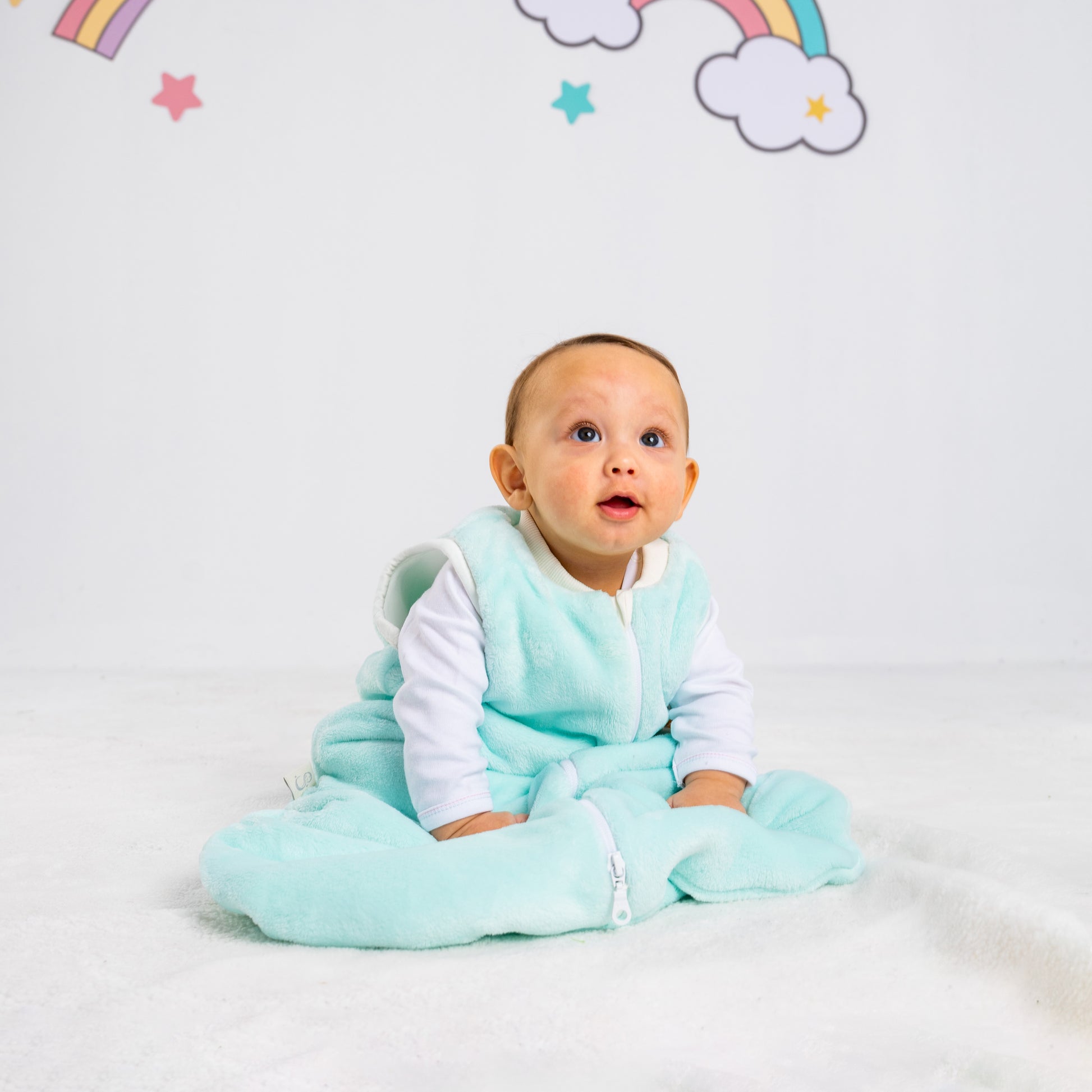 Baby Blue Bear- Sleeveless Polar Fleece Basic Sleeping Bag