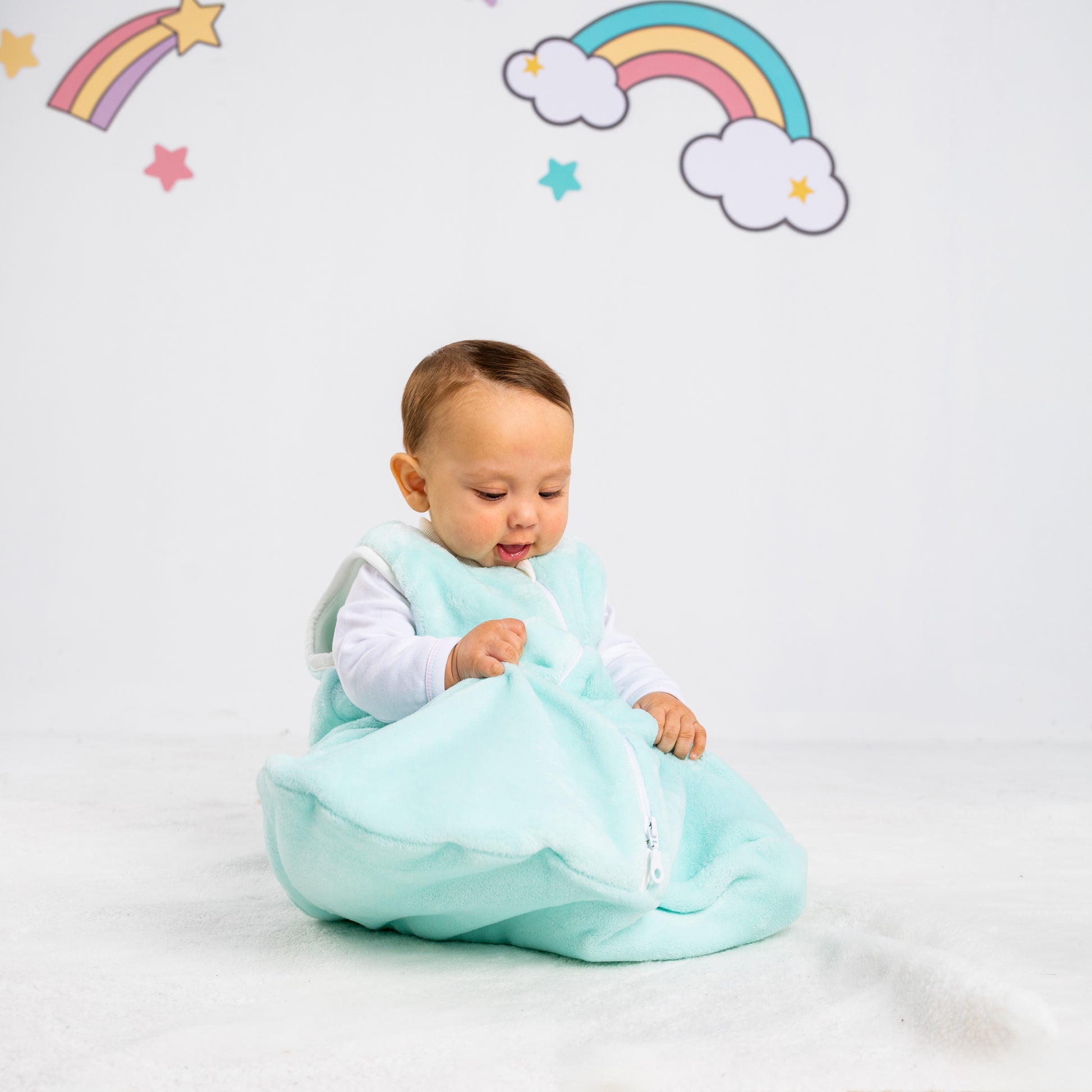 Baby Blue Bear- Sleeveless Polar Fleece Basic Sleeping Bag