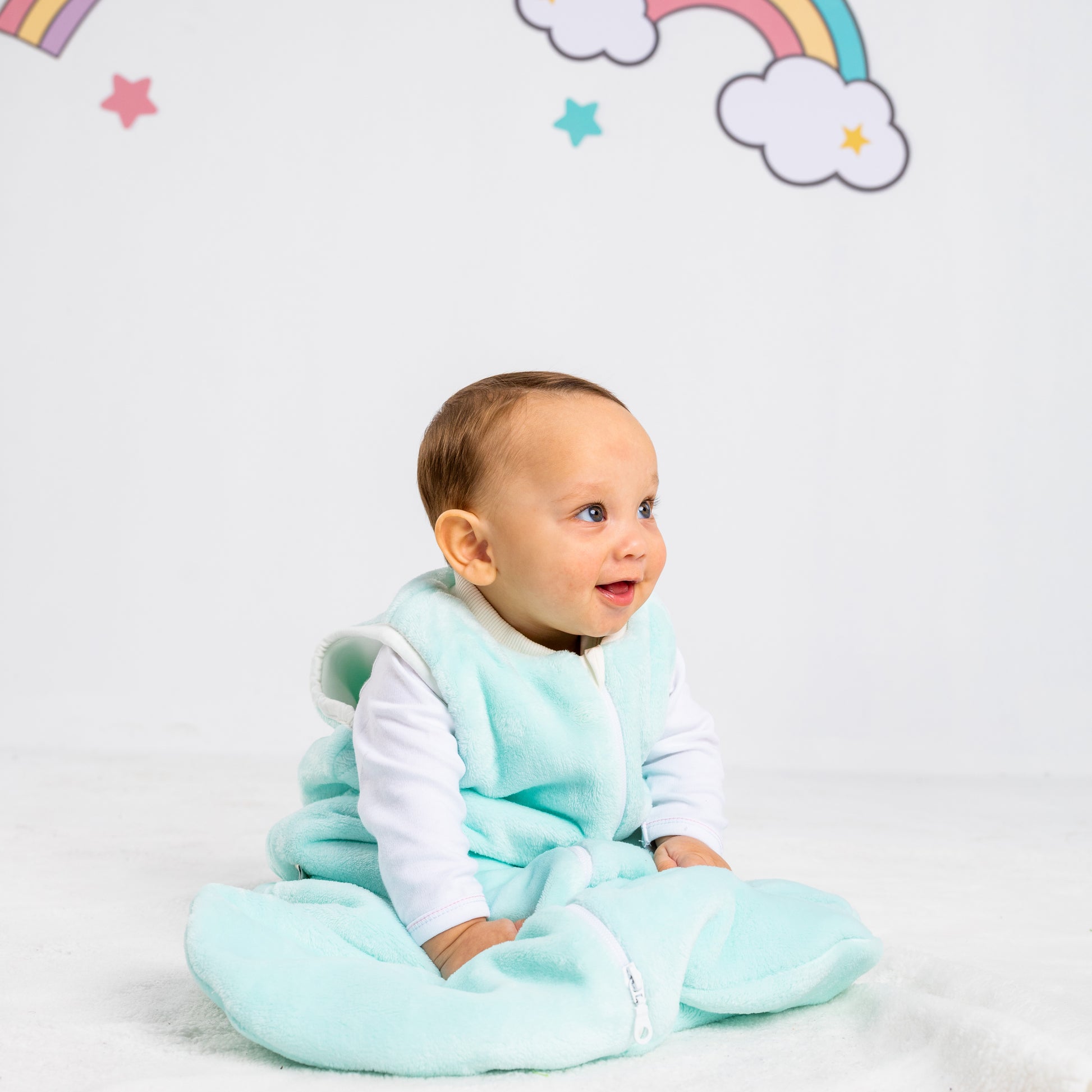 Baby Blue Bear- Sleeveless Polar Fleece Basic Sleeping Bag