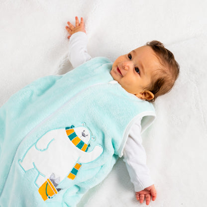 Baby Blue Bear- Sleeveless Polar Fleece Basic Sleeping Bag