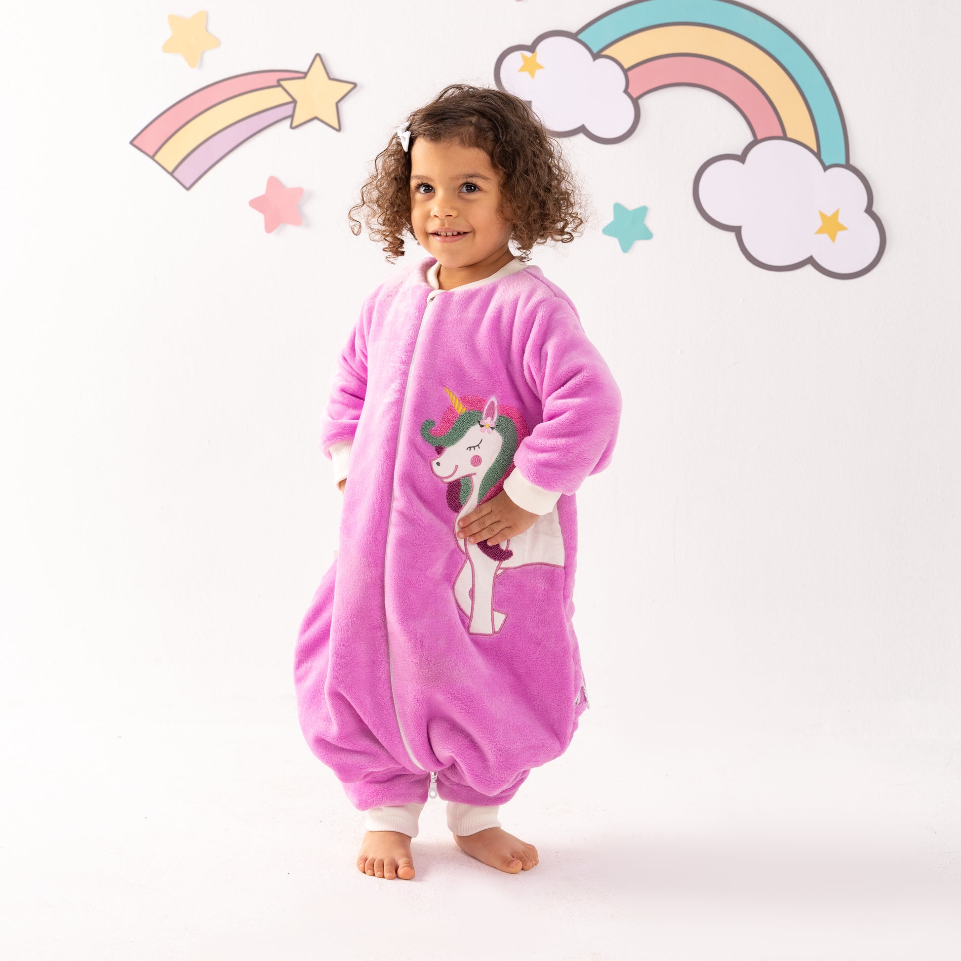 Purple Unicorn- Sleeved Polar Fleece Walker Sleeping Bag