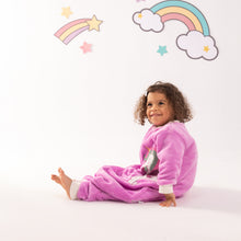 Load image into Gallery viewer, Purple Unicorn- Sleeved Polar Fleece Walker Sleeping Bag
