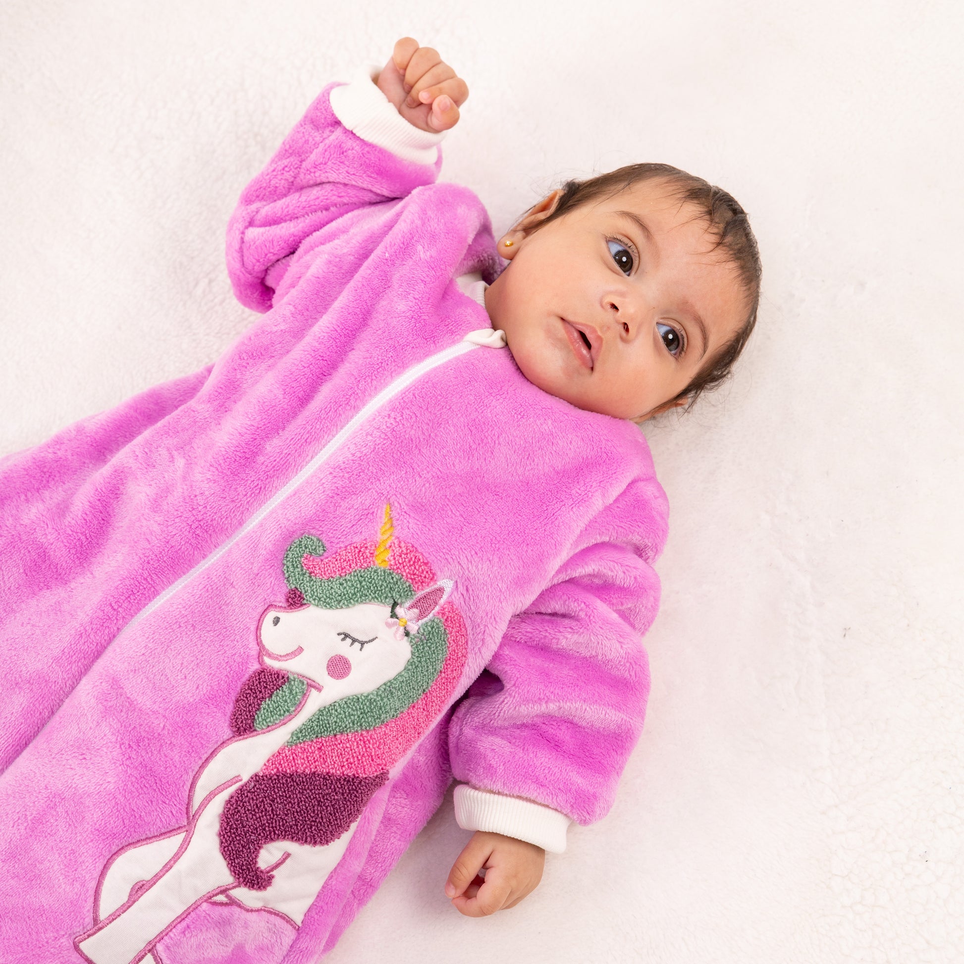 Purple Unicorn- Sleeved Polar Fleece Basic Sleeping Bag