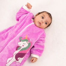 Load image into Gallery viewer, Purple Unicorn- Sleeved Polar Fleece Basic Sleeping Bag
