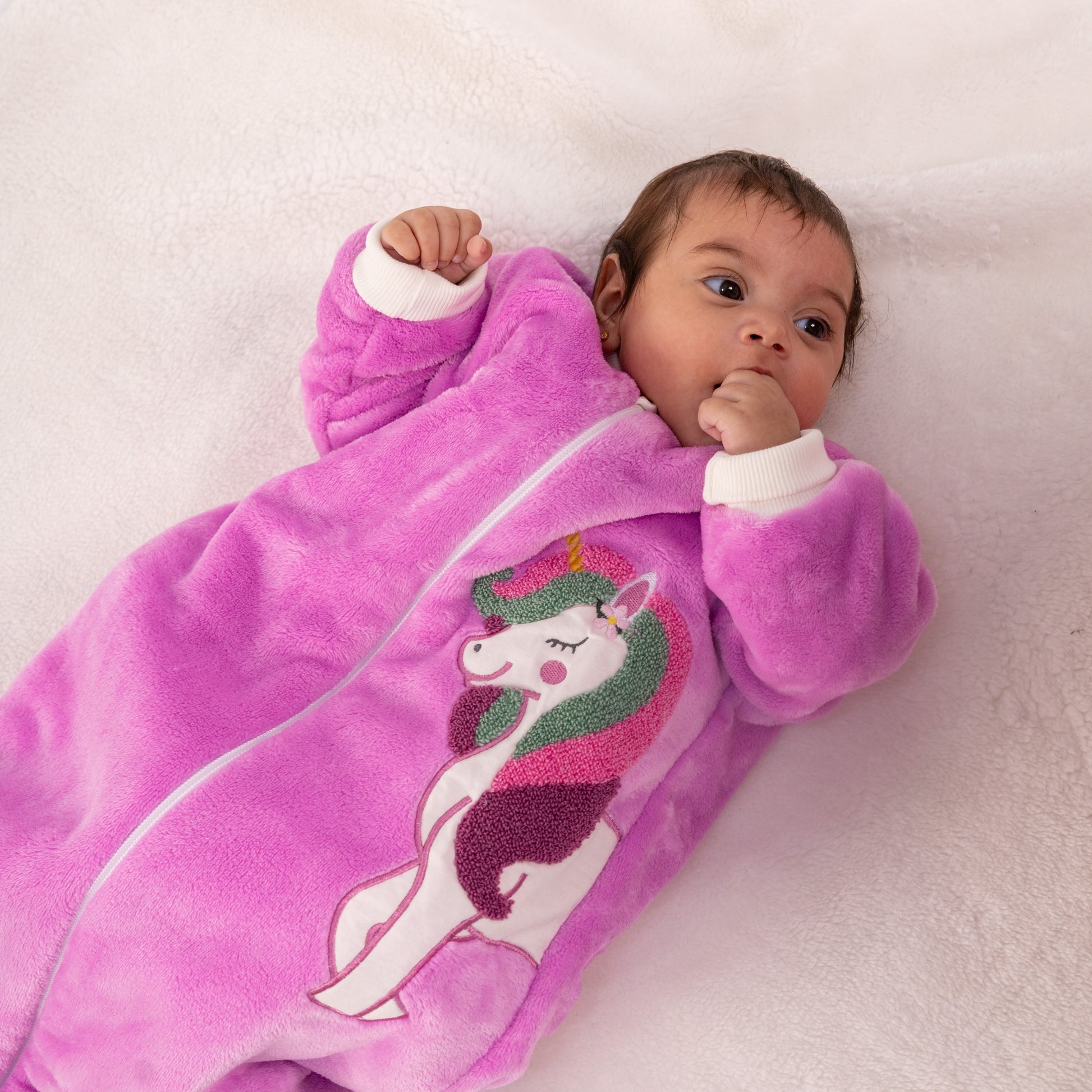 Purple Unicorn- Sleeved Polar Fleece Basic Sleeping Bag