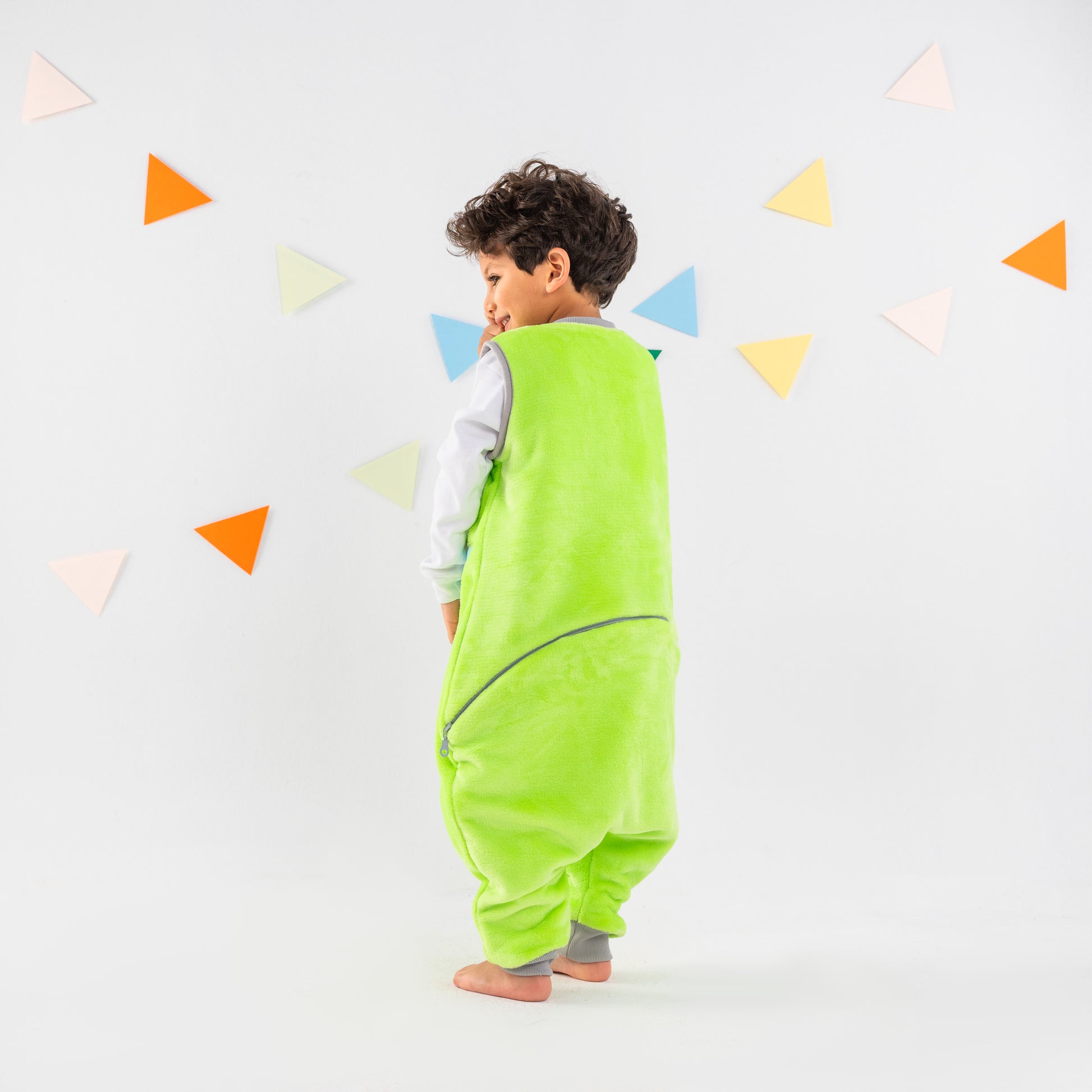 Green Dino- Sleeveless Polar Fleece Walker Sleeping Bag