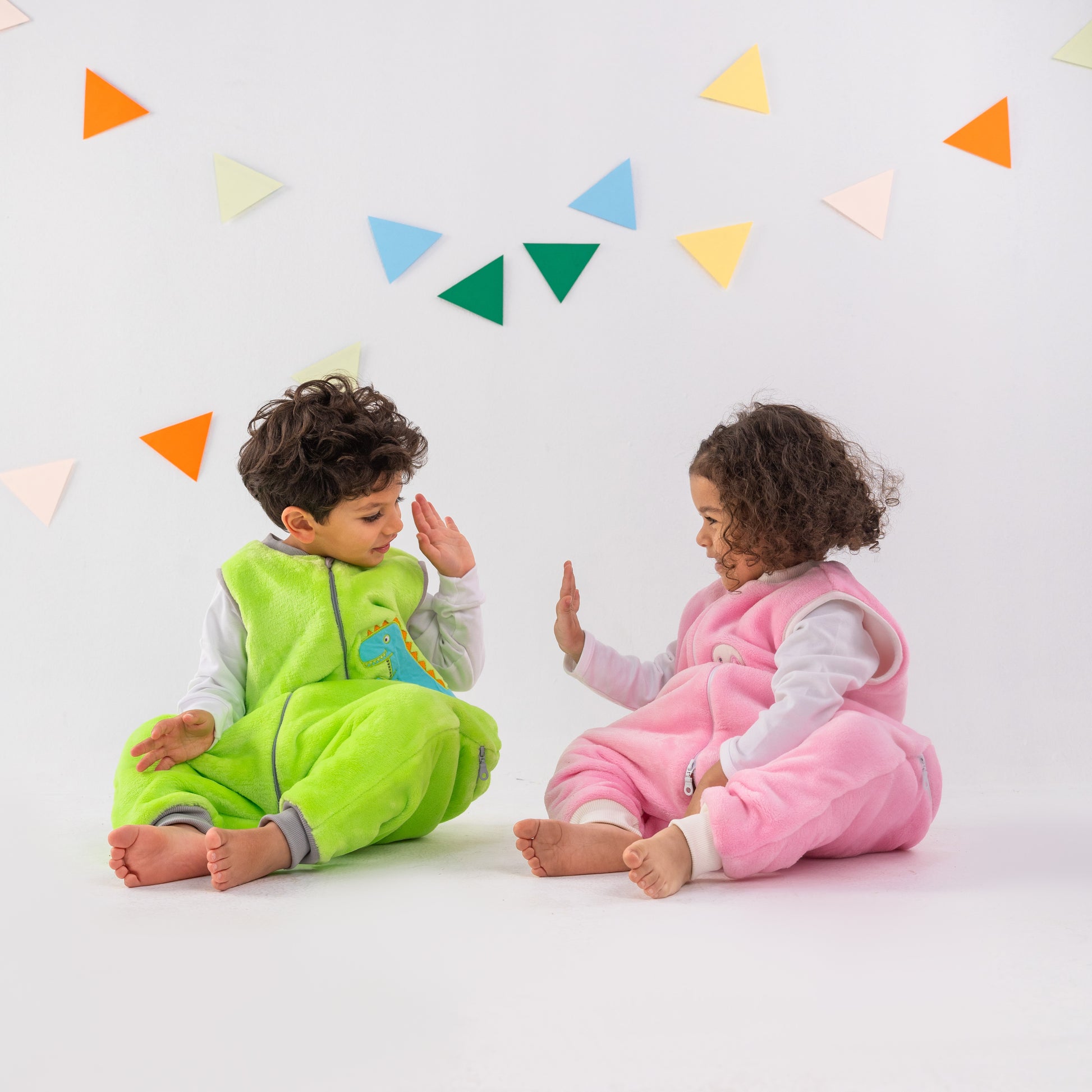 Green Dino- Sleeveless Polar Fleece Walker Sleeping Bag