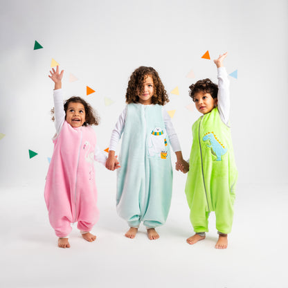 Green Dino- Sleeveless Polar Fleece Walker Sleeping Bag