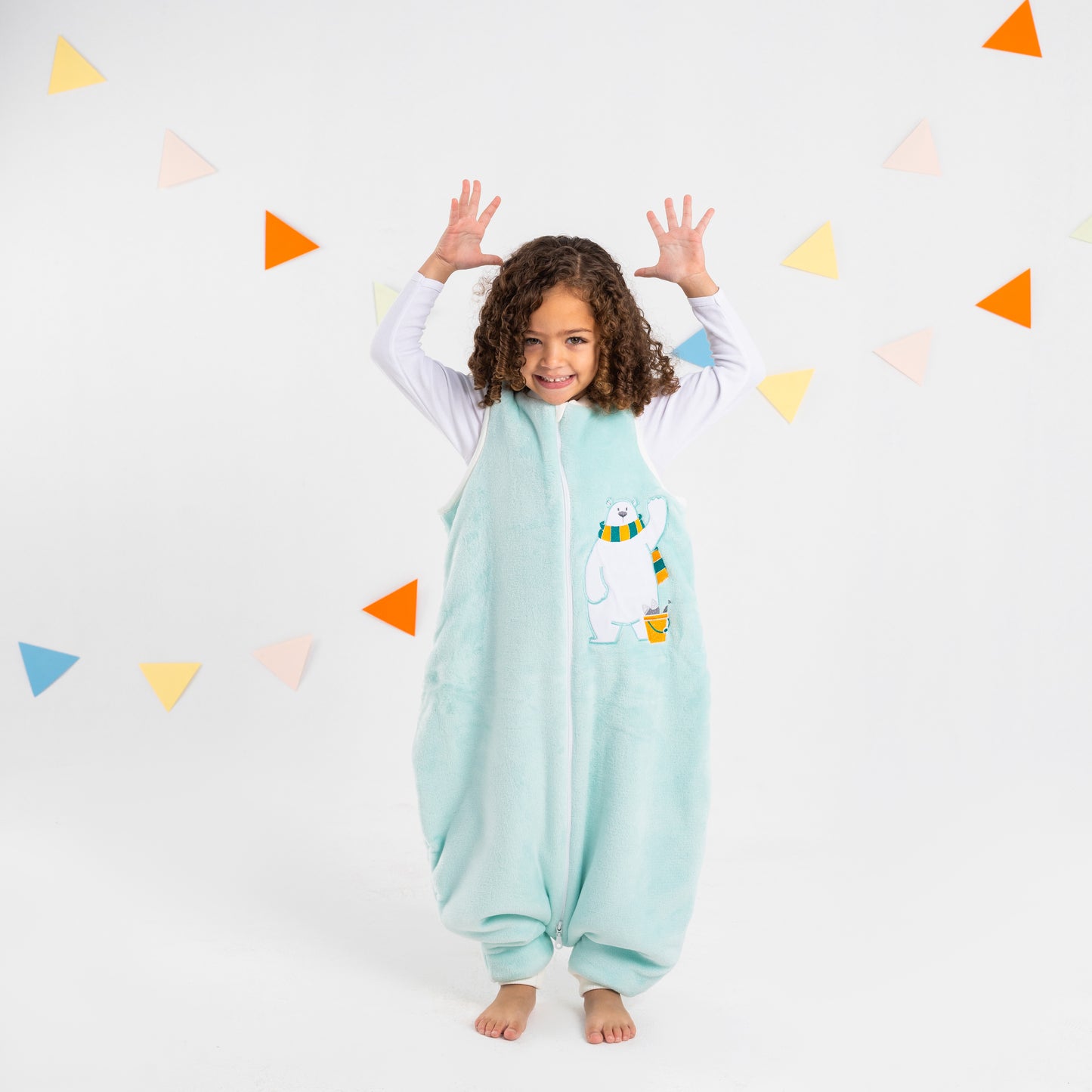 Baby Blue Bear- Sleeveless Polar Fleece Walker Sleeping Bag