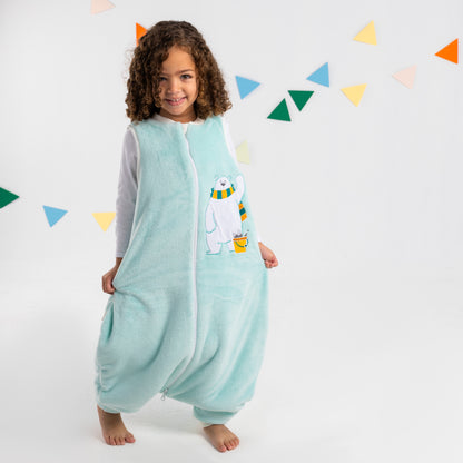 Baby Blue Bear- Sleeveless Polar Fleece Walker Sleeping Bag
