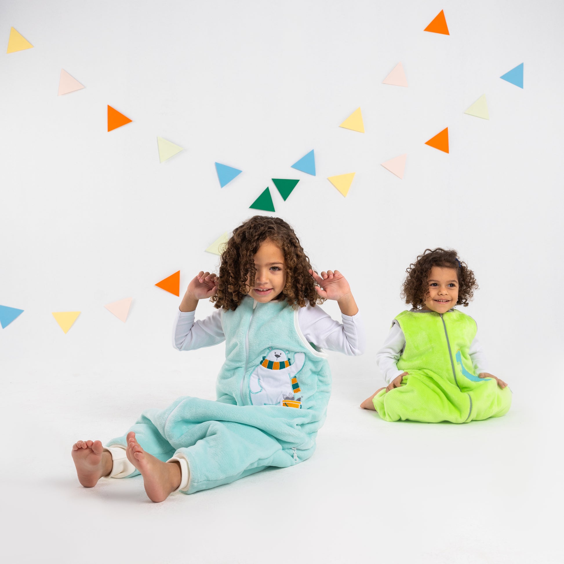 Baby Blue Bear- Sleeveless Polar Fleece Walker Sleeping Bag