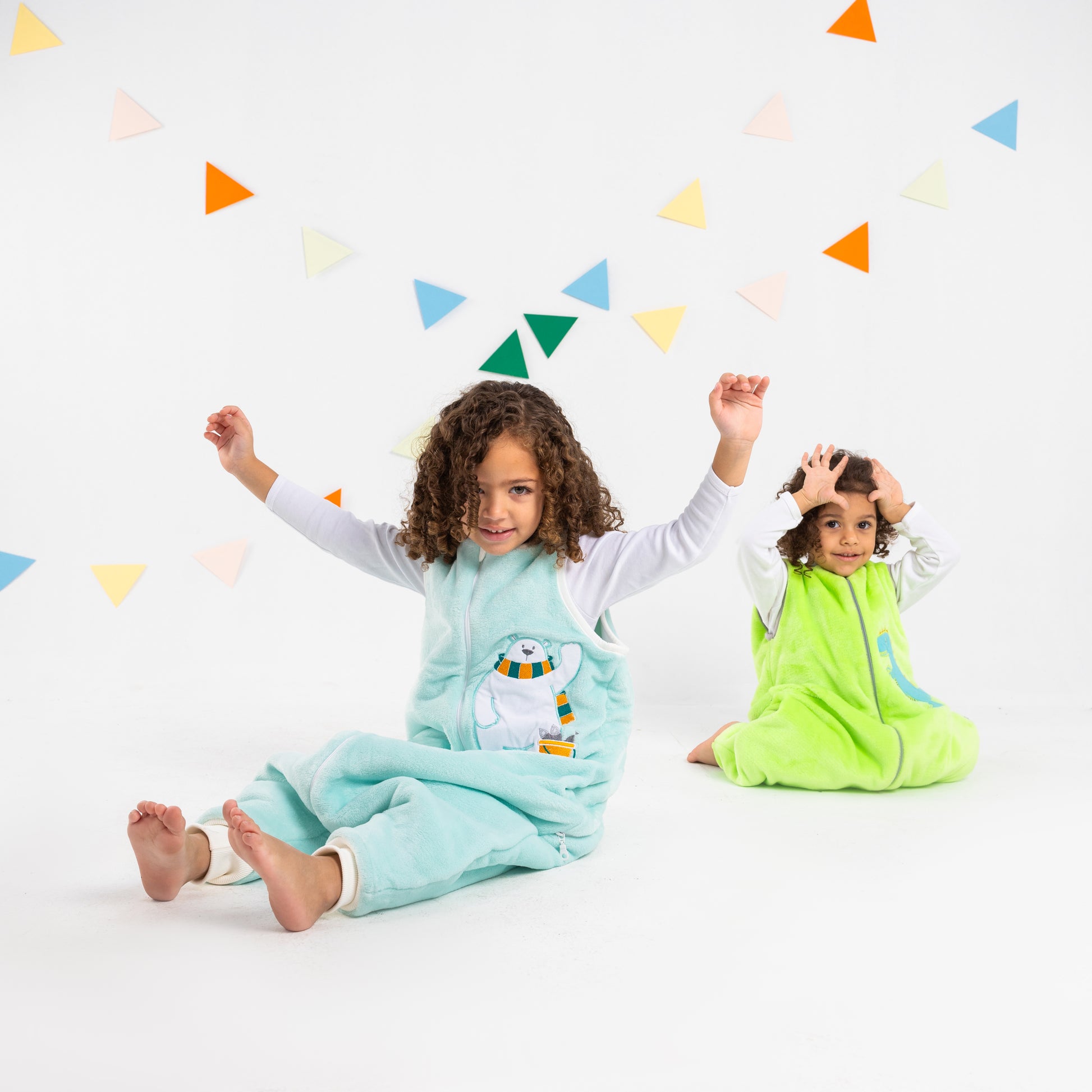 Baby Blue Bear- Sleeveless Polar Fleece Walker Sleeping Bag