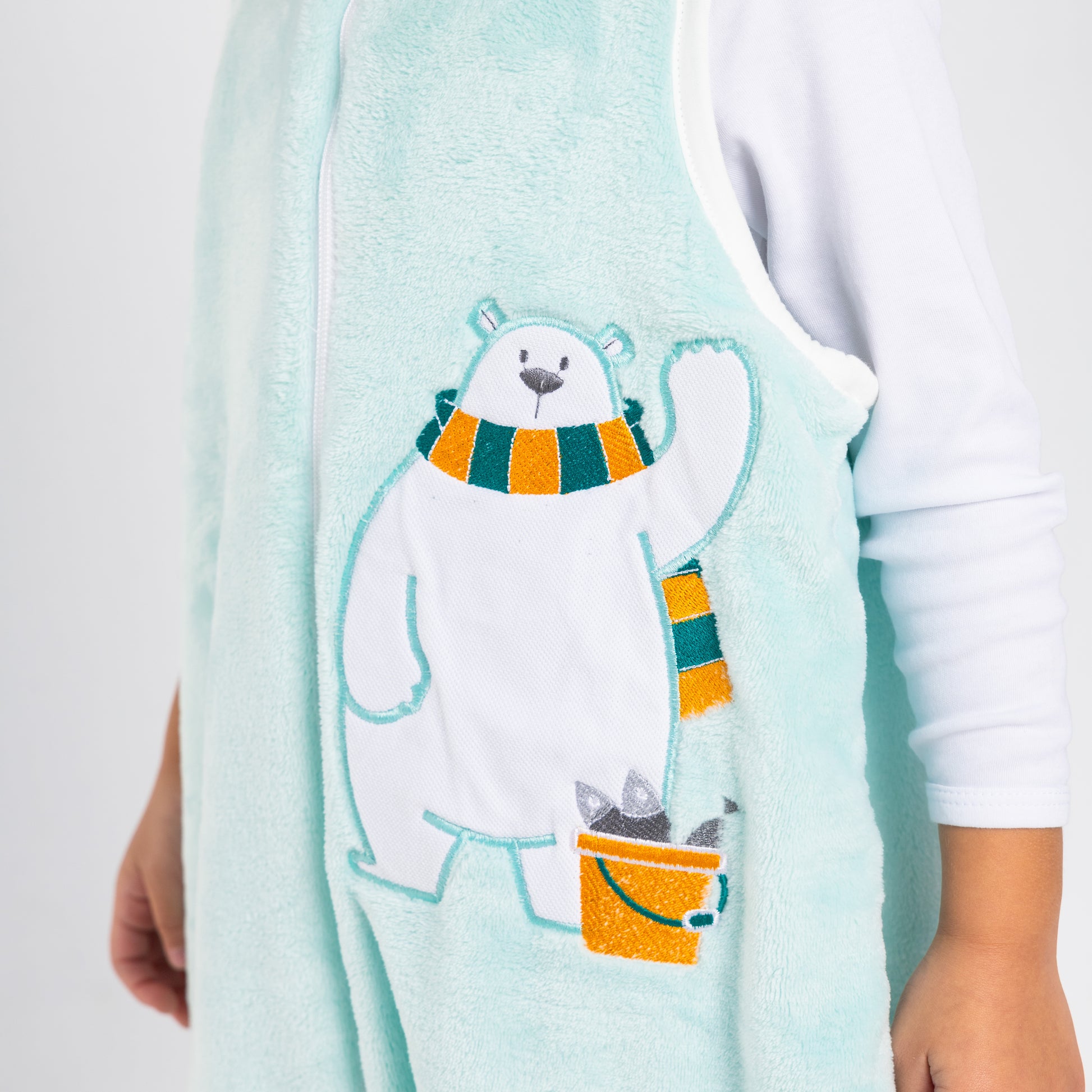 Baby Blue Bear- Sleeveless Polar Fleece Walker Sleeping Bag