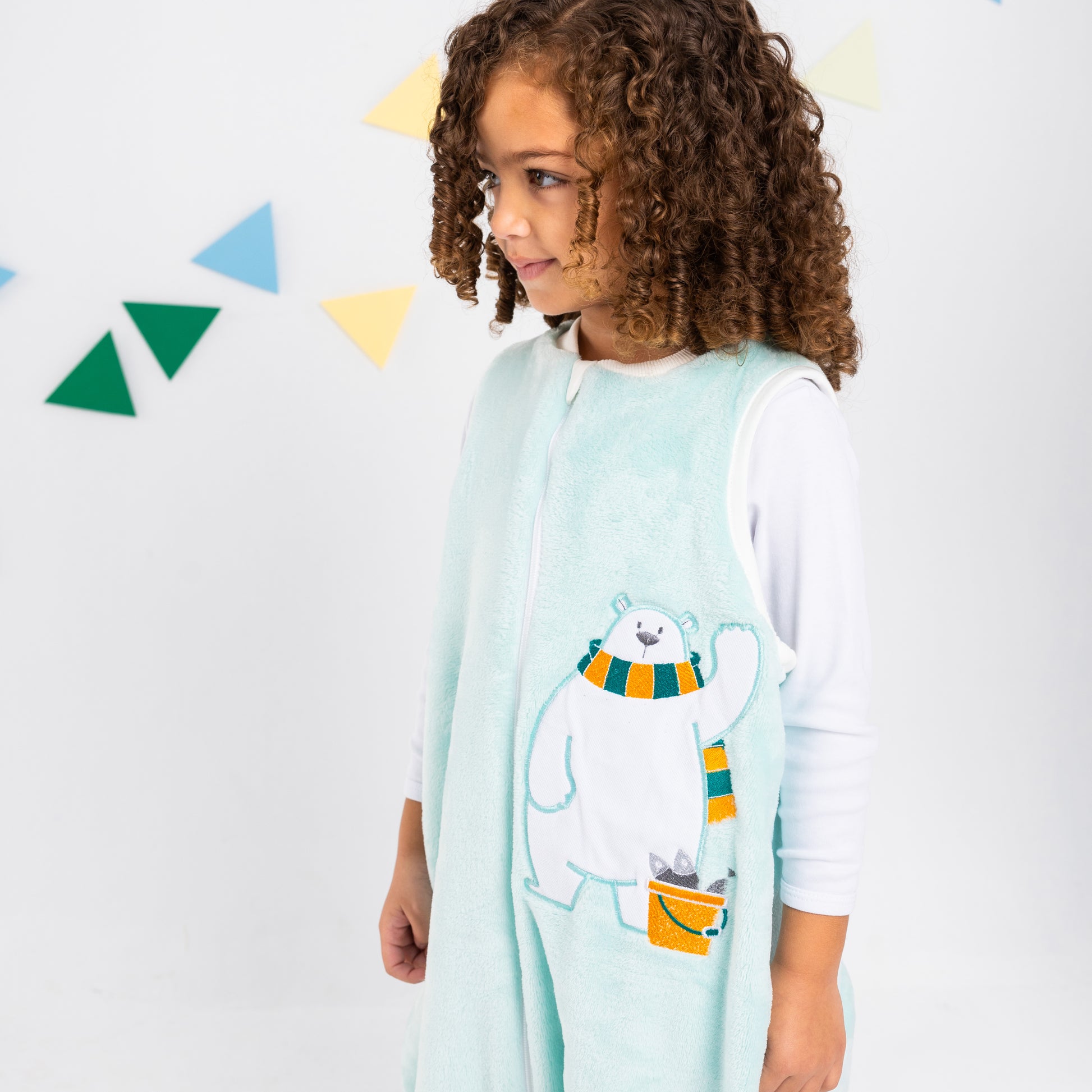 Baby Blue Bear- Sleeveless Polar Fleece Walker Sleeping Bag