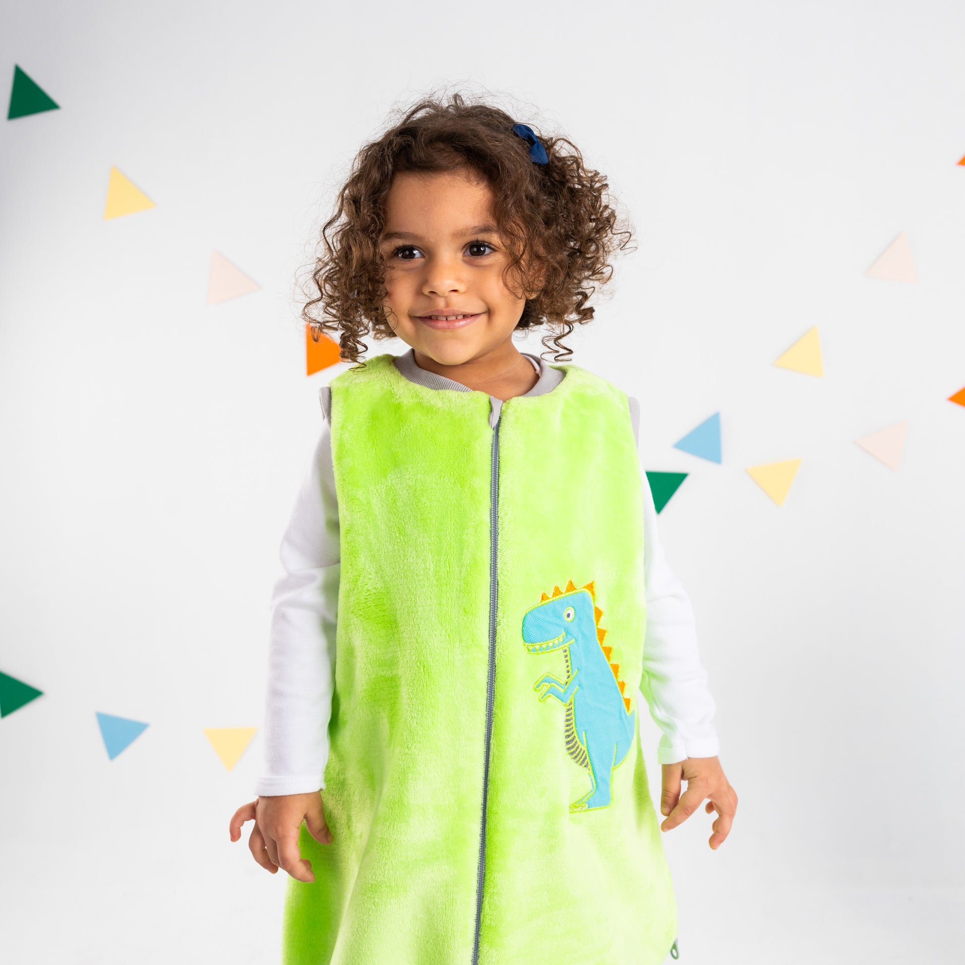 Green Dino- Sleeveless Polar Fleece Walker Sleeping Bag