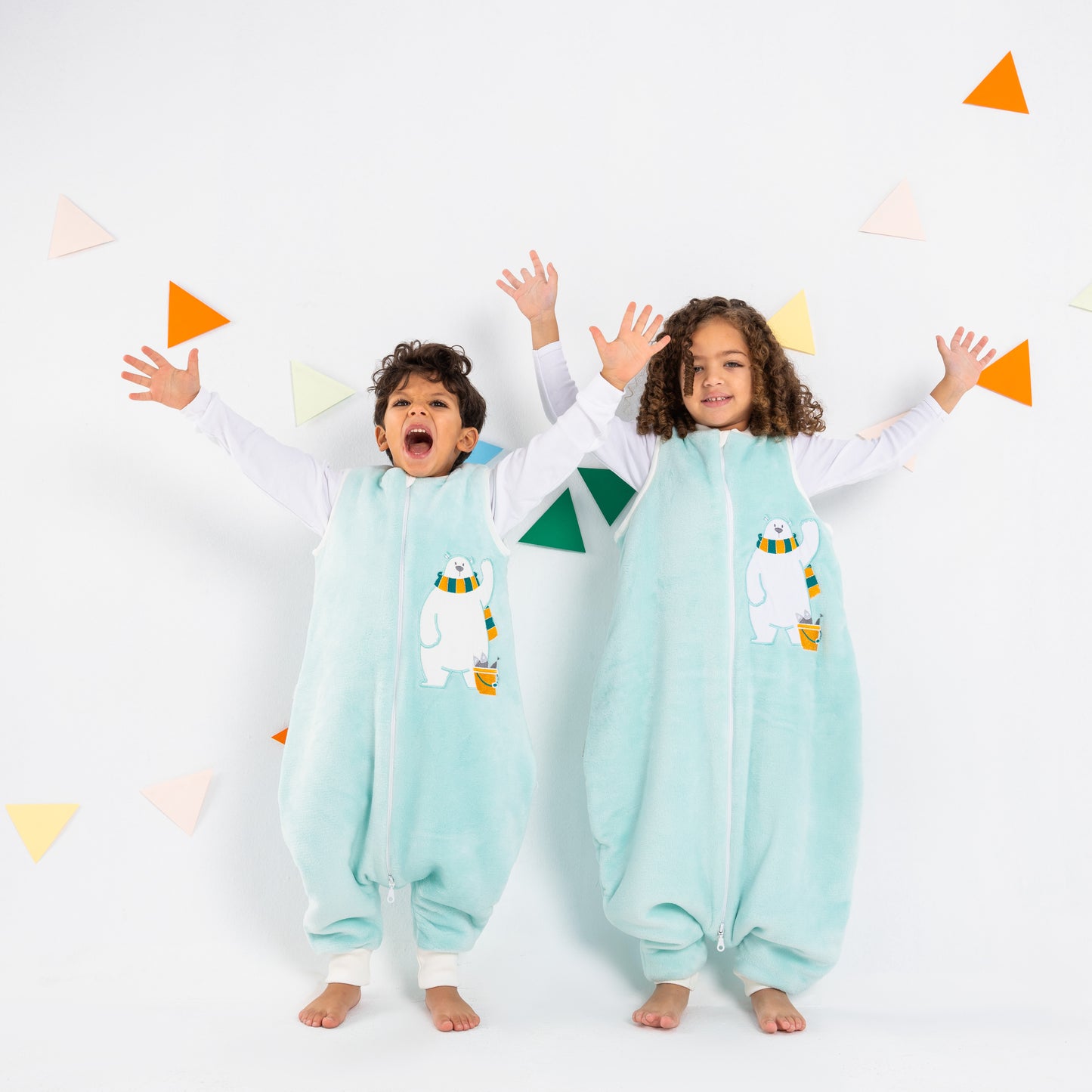 Baby Blue Bear- Sleeveless Polar Fleece Walker Sleeping Bag