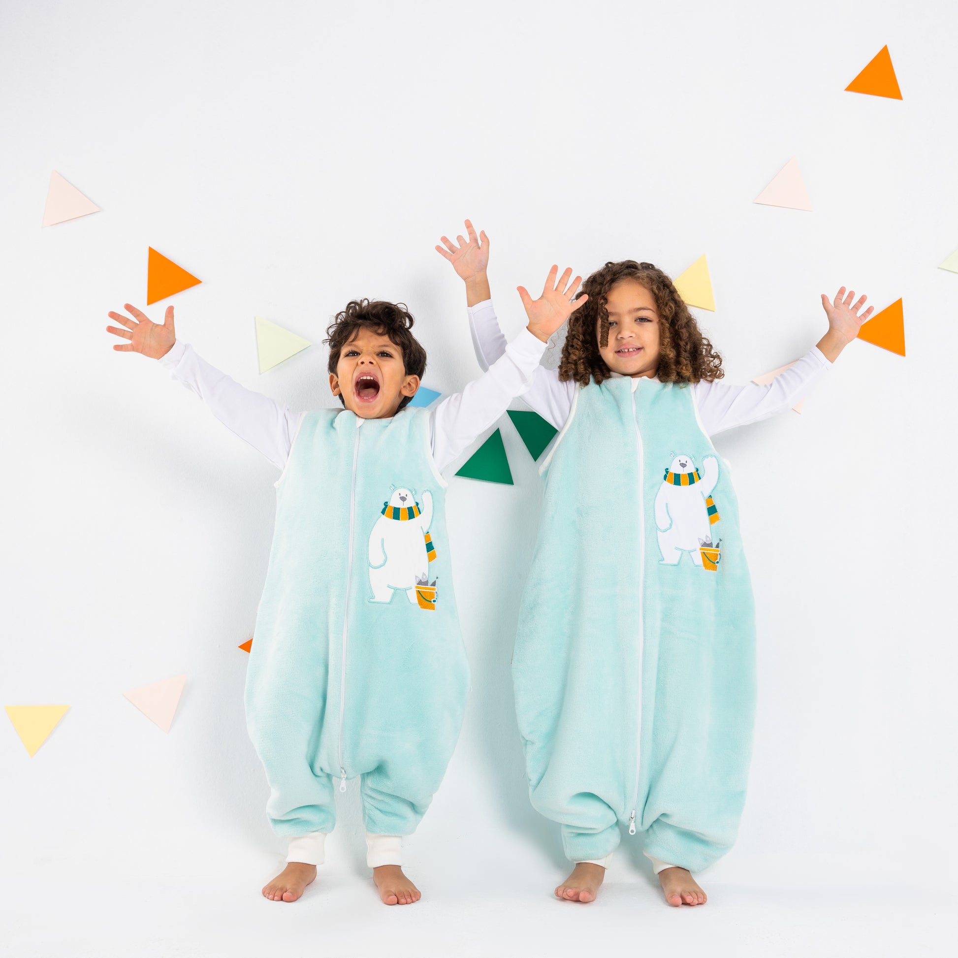 Baby Blue Bear- Sleeveless Polar Fleece Walker Sleeping Bag