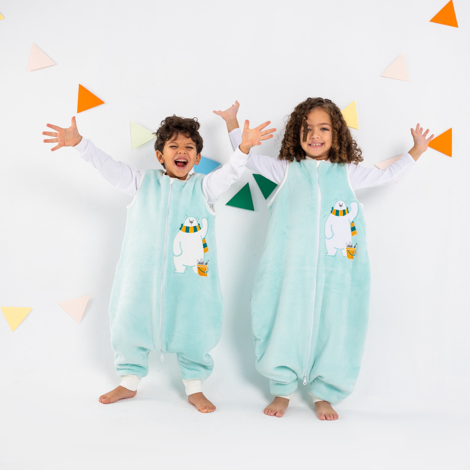 Baby Blue Bear- Sleeveless Polar Fleece Walker Sleeping Bag