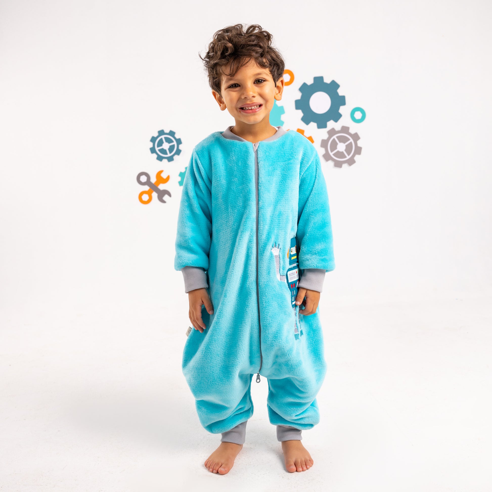Blue Robot- Sleeved Polar Fleece Walker Sleeping Bag