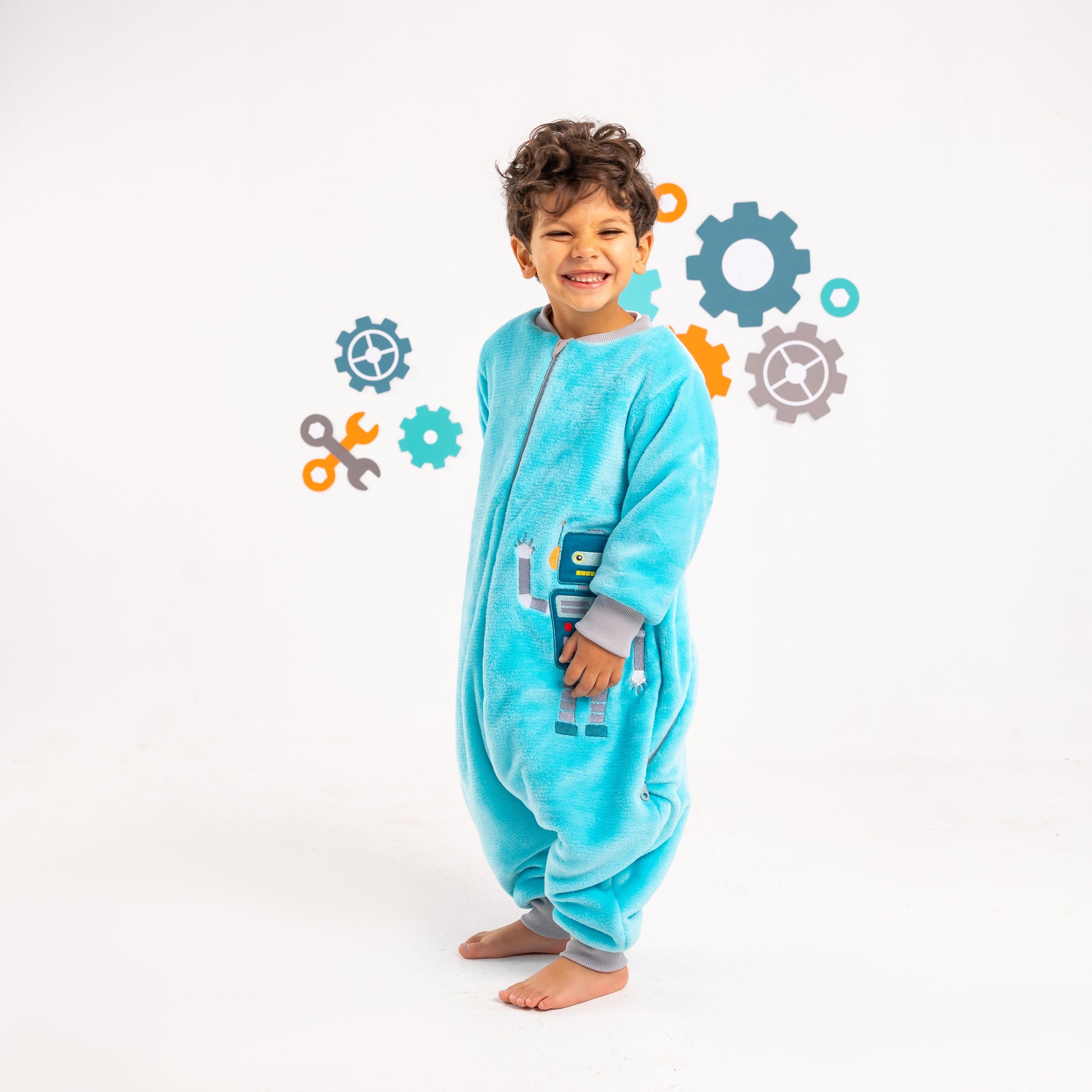 Blue Robot- Sleeved Polar Fleece Walker Sleeping Bag