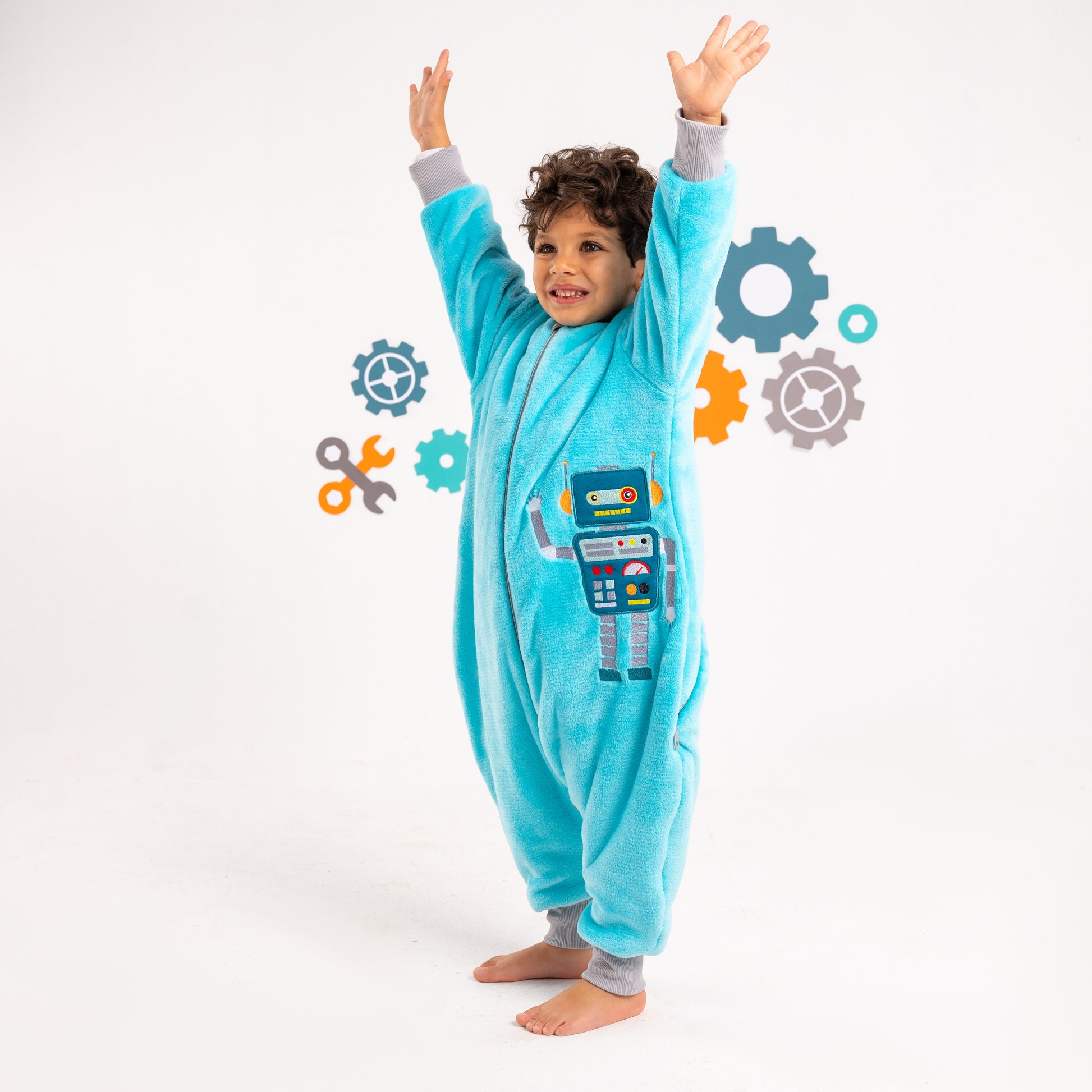 Blue Robot- Sleeved Polar Fleece Walker Sleeping Bag