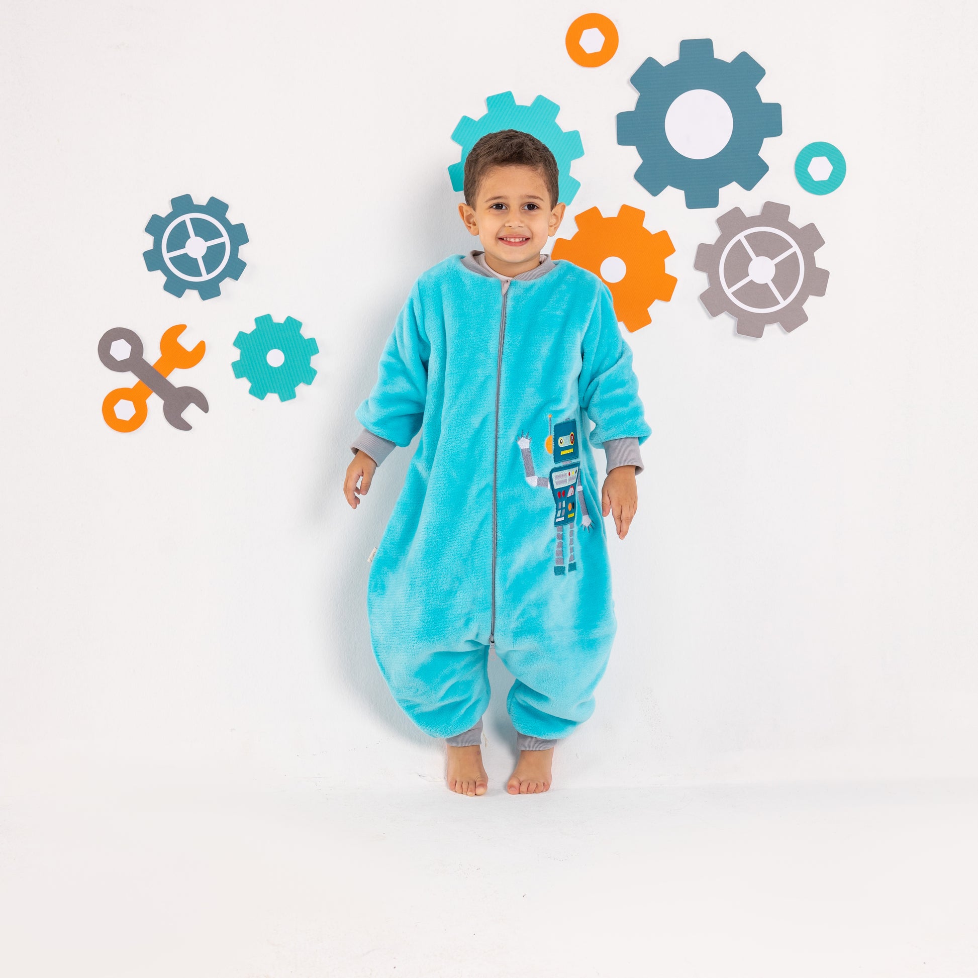 Blue Robot- Sleeved Polar Fleece Walker Sleeping Bag