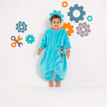 Load image into Gallery viewer, Blue Robot- Sleeved Polar Fleece Walker Sleeping Bag
