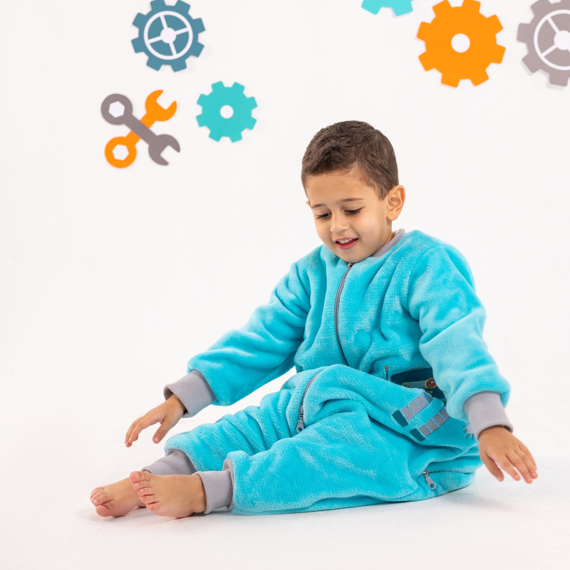 Blue Robot- Sleeved Polar Fleece Walker Sleeping Bag