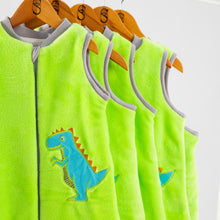 Load image into Gallery viewer, Green Dino- Sleeveless Polar Fleece Walker Sleeping Bag
