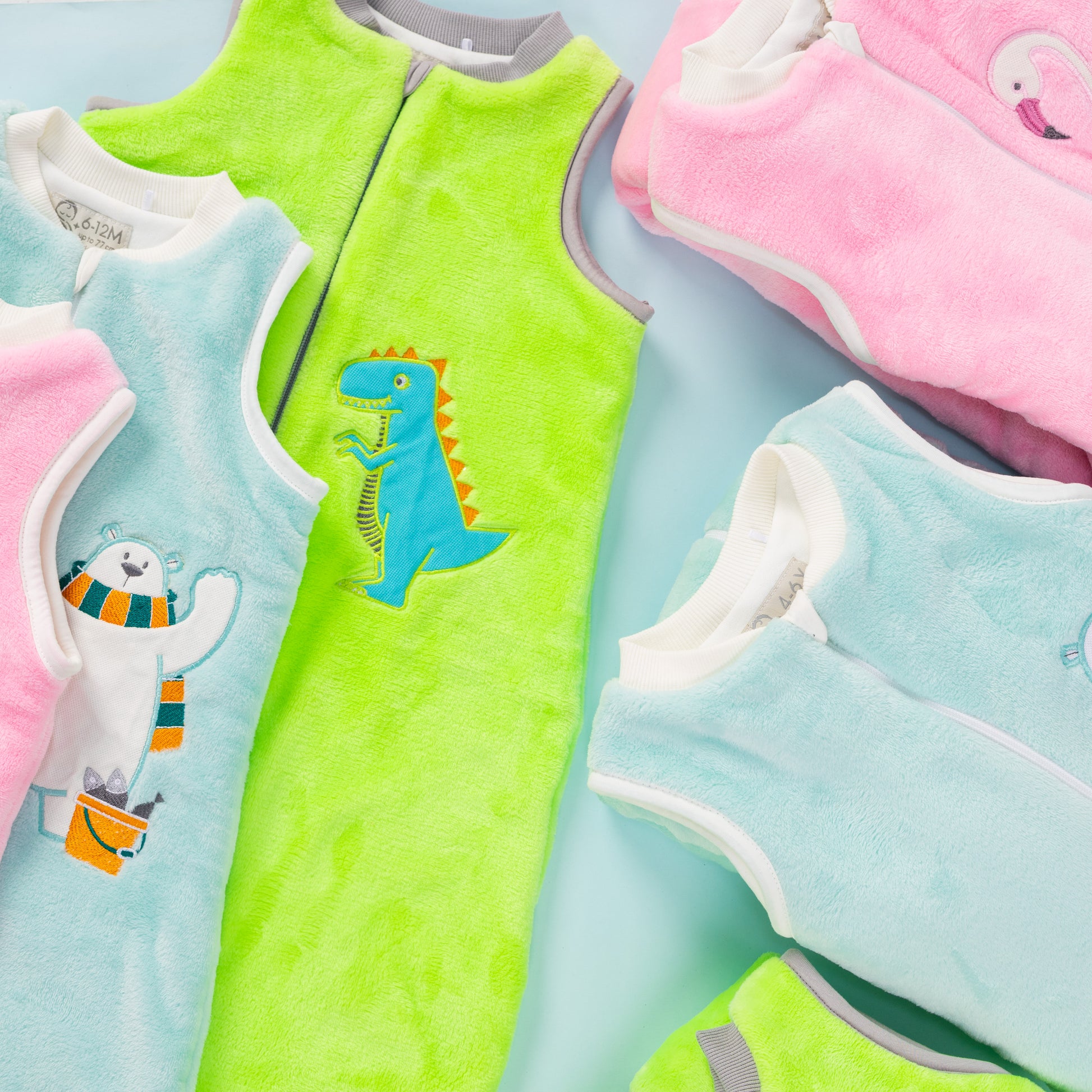 Baby Blue Bear- Sleeveless Polar Fleece Walker Sleeping Bag