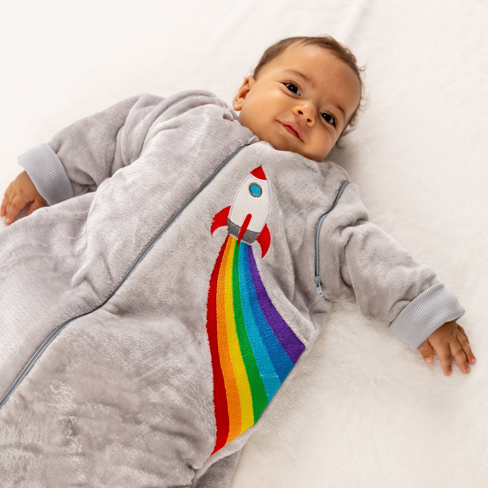 Rainbow Rocket- Removable Sleeves Polar Fleece Basic Sleeping Bag