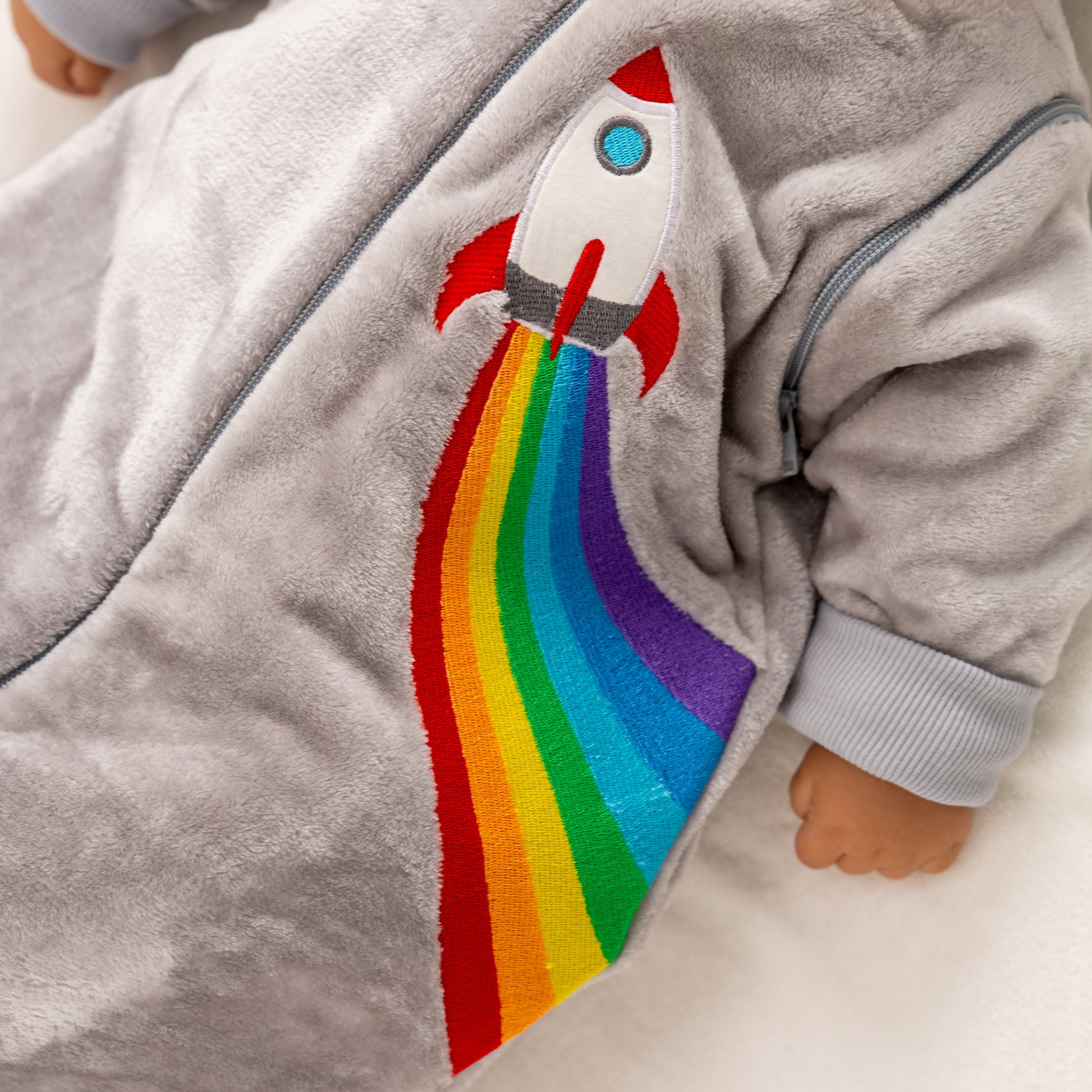 Rainbow Rocket- Removable Sleeves Polar Fleece Basic Sleeping Bag