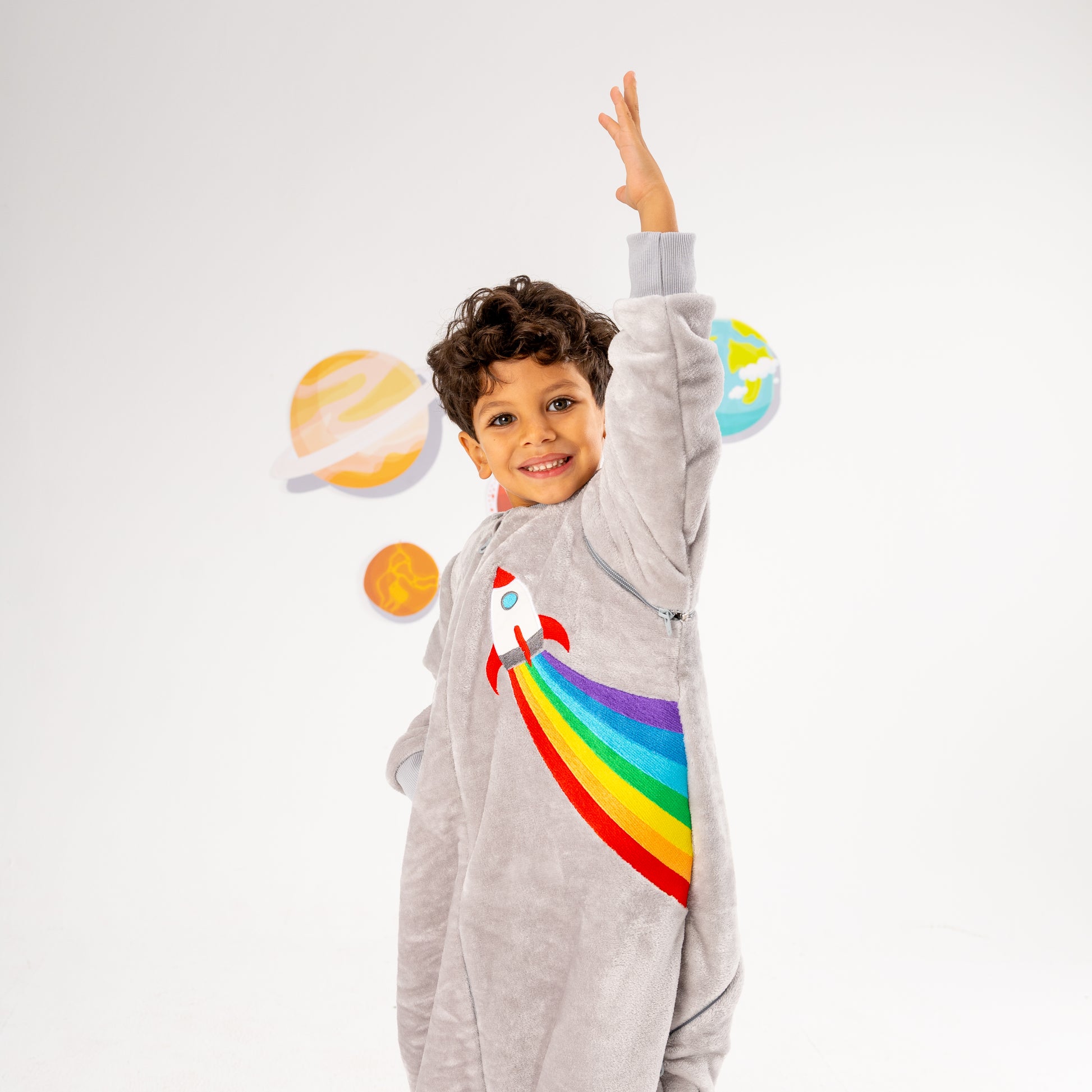 Rainbow Rocket- Removable Sleeves Polar Fleece Walker Sleeping Bag