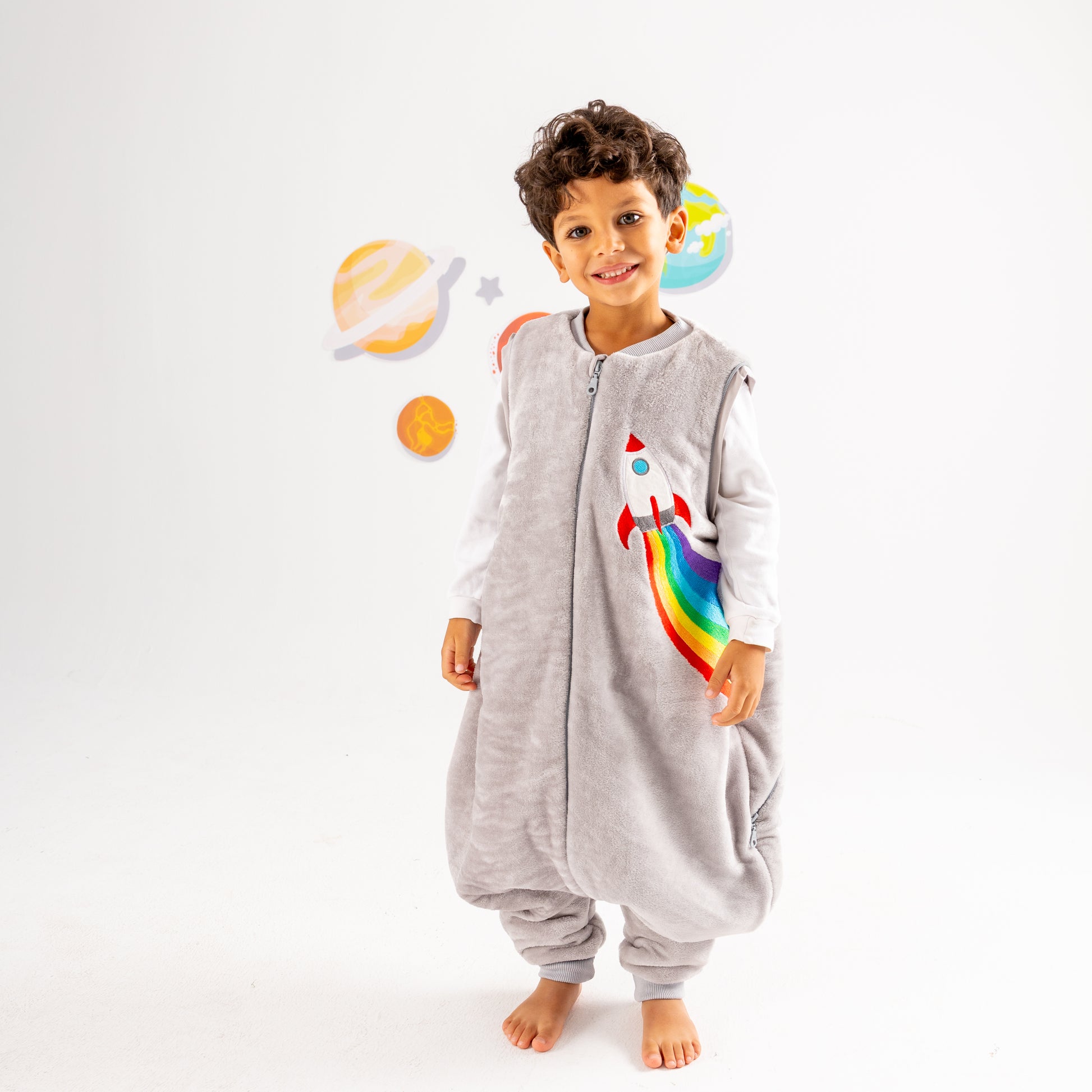Rainbow Rocket- Removable Sleeves Polar Fleece Walker Sleeping Bag