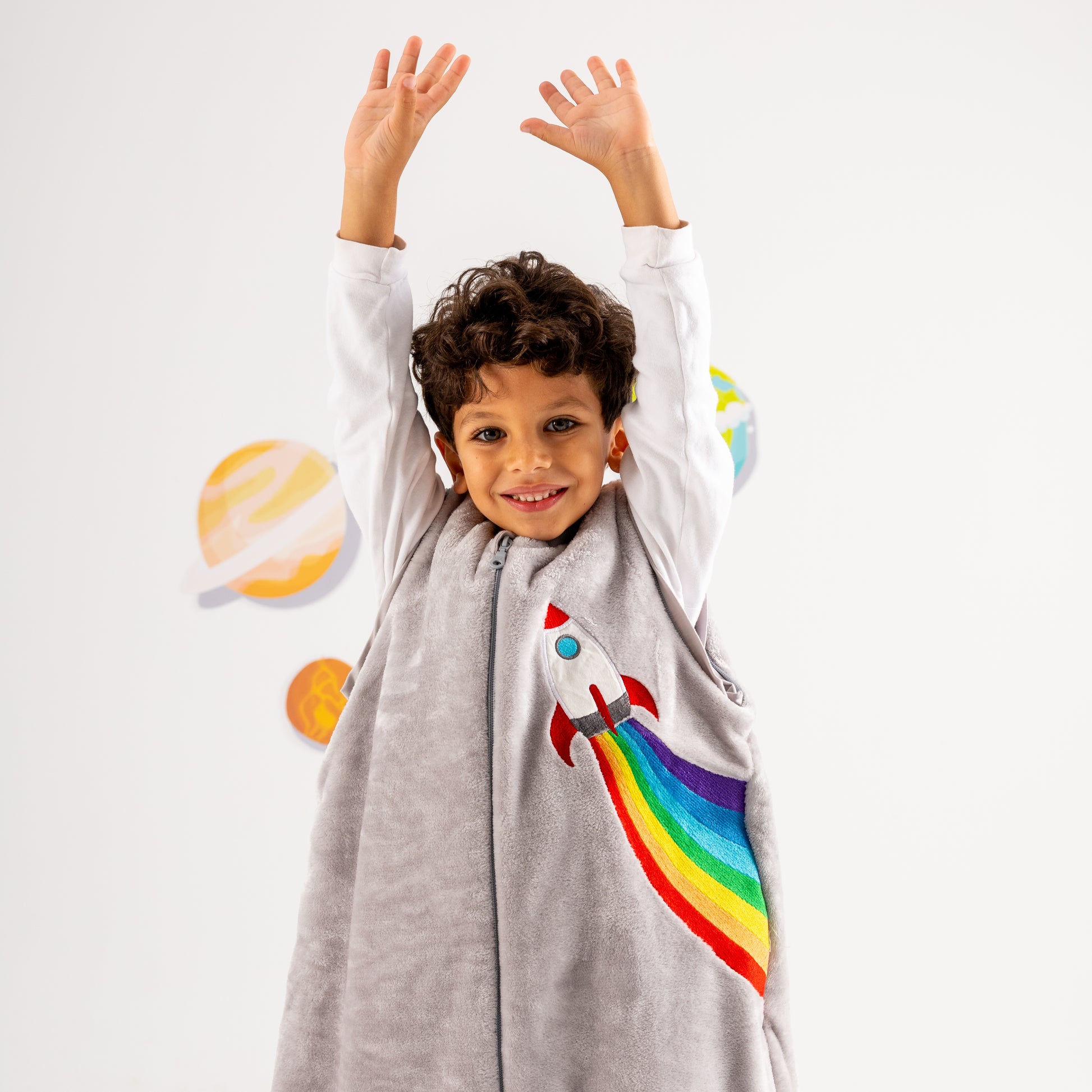 Rainbow Rocket- Removable Sleeves Polar Fleece Walker Sleeping Bag