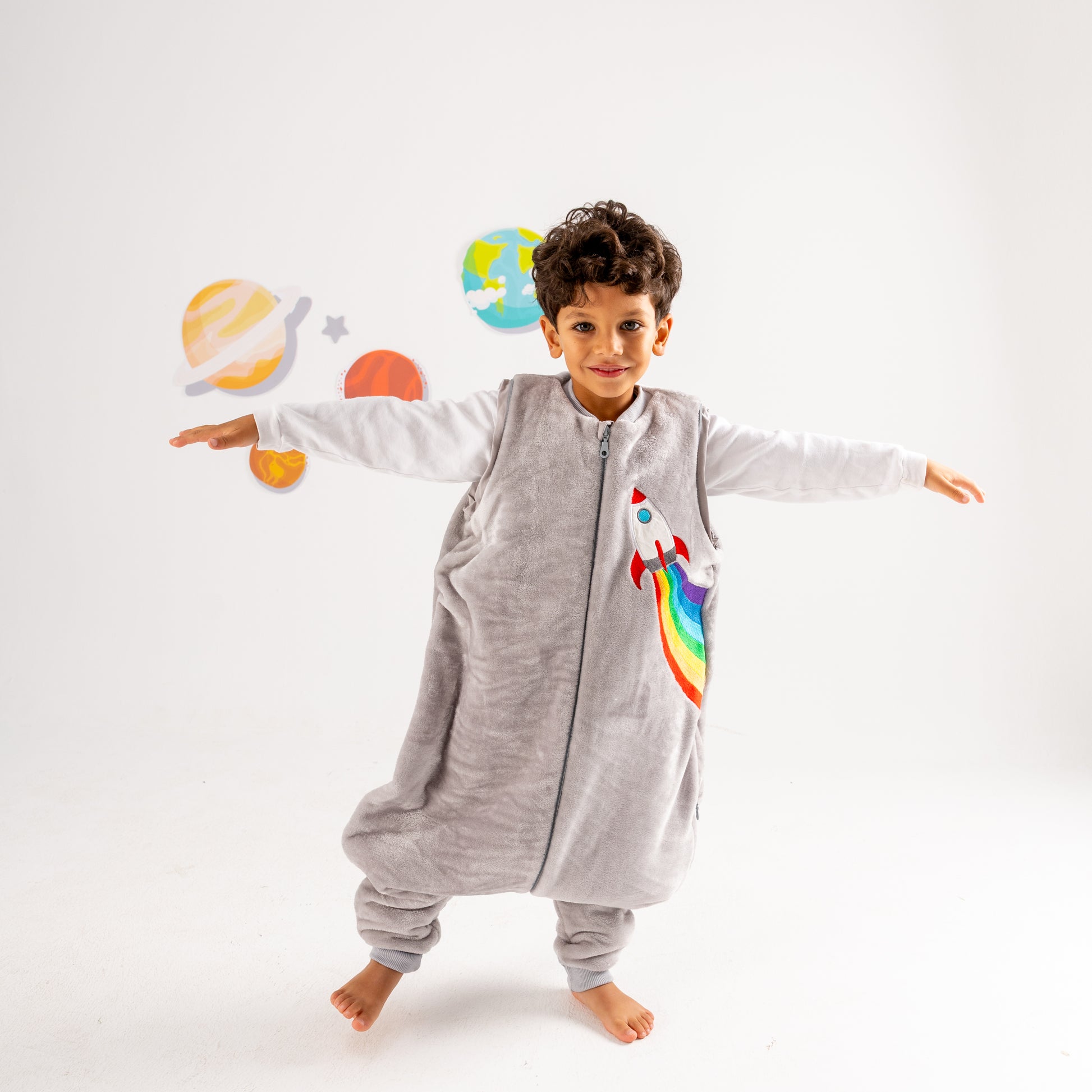 Rainbow Rocket- Removable Sleeves Polar Fleece Walker Sleeping Bag