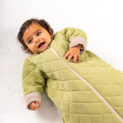 Sage- Sleeved Quilted Cotton Basic Sleeping Bag