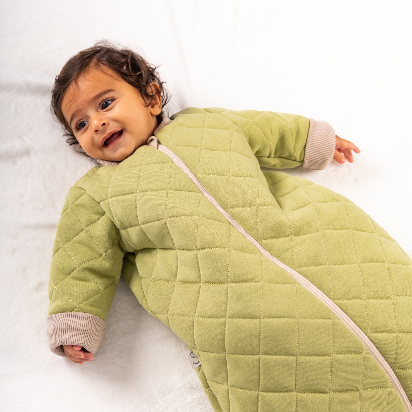 Sage- Sleeved Quilted Cotton Basic Sleeping Bag