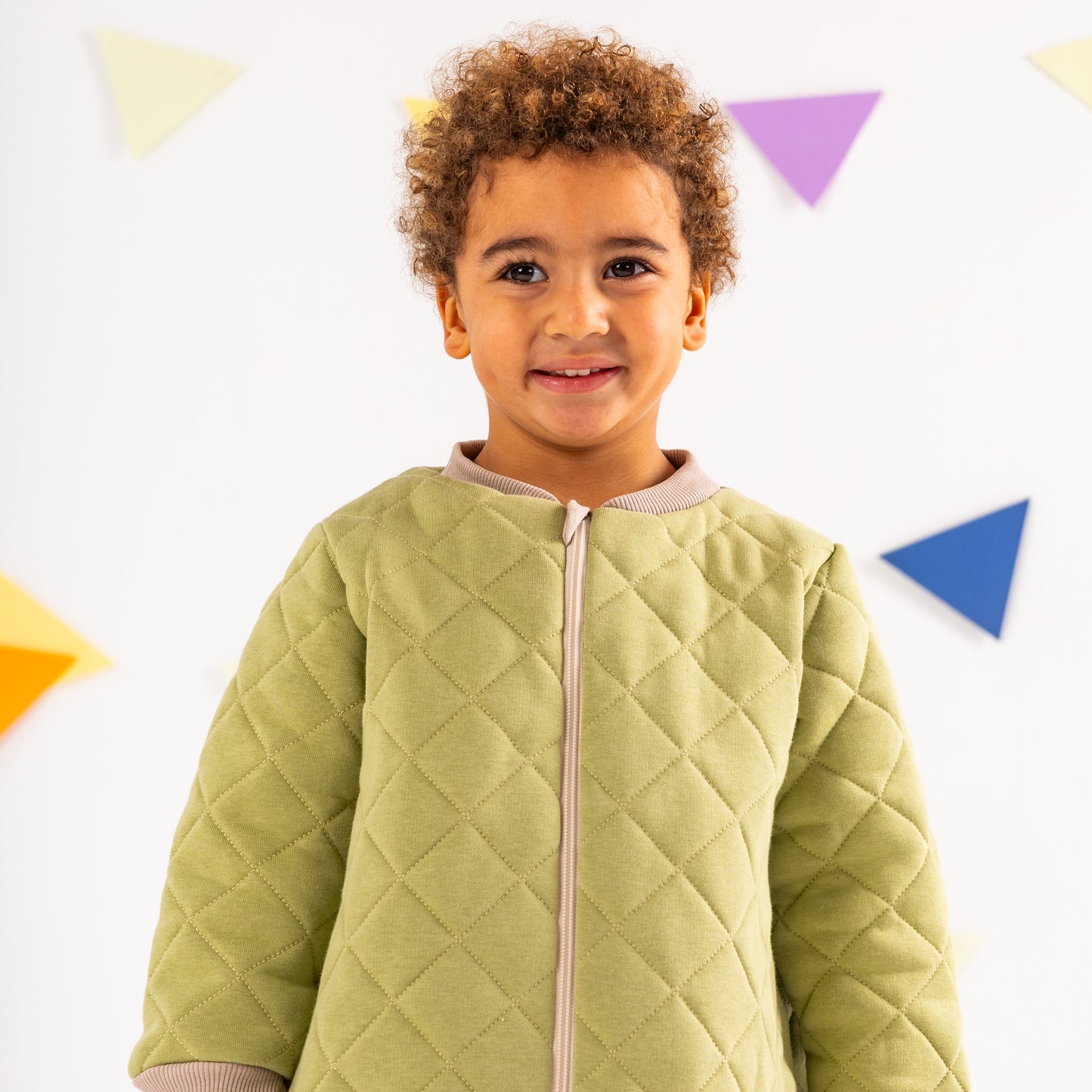 Sage- Sleeved Quilted Cotton Walker Sleeping Bag