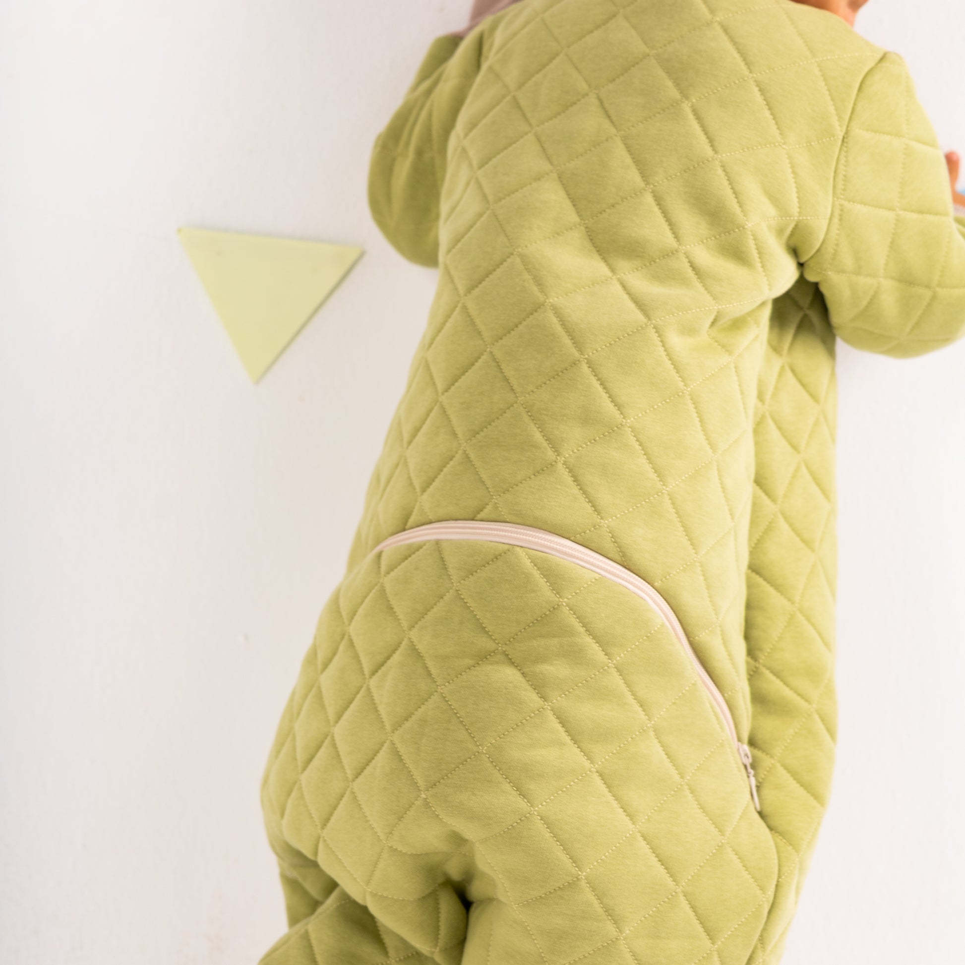 Sage- Sleeved Quilted Cotton Walker Sleeping Bag