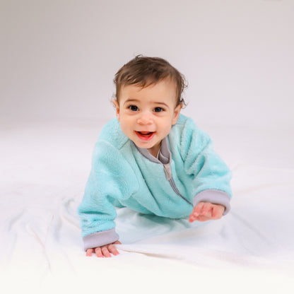 Let it Snow [Aqua Blue]- Sleeved Velvety Fleece Basic Sleeping Bag