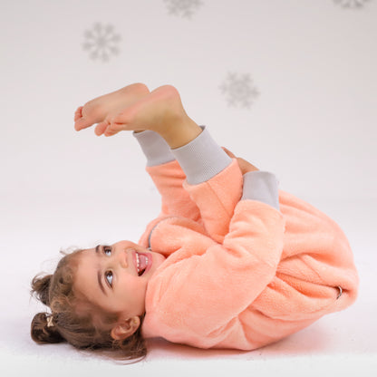 Let it Snow [Apricot]- Sleeved Velvety Fleece Walker Sleeping Bag